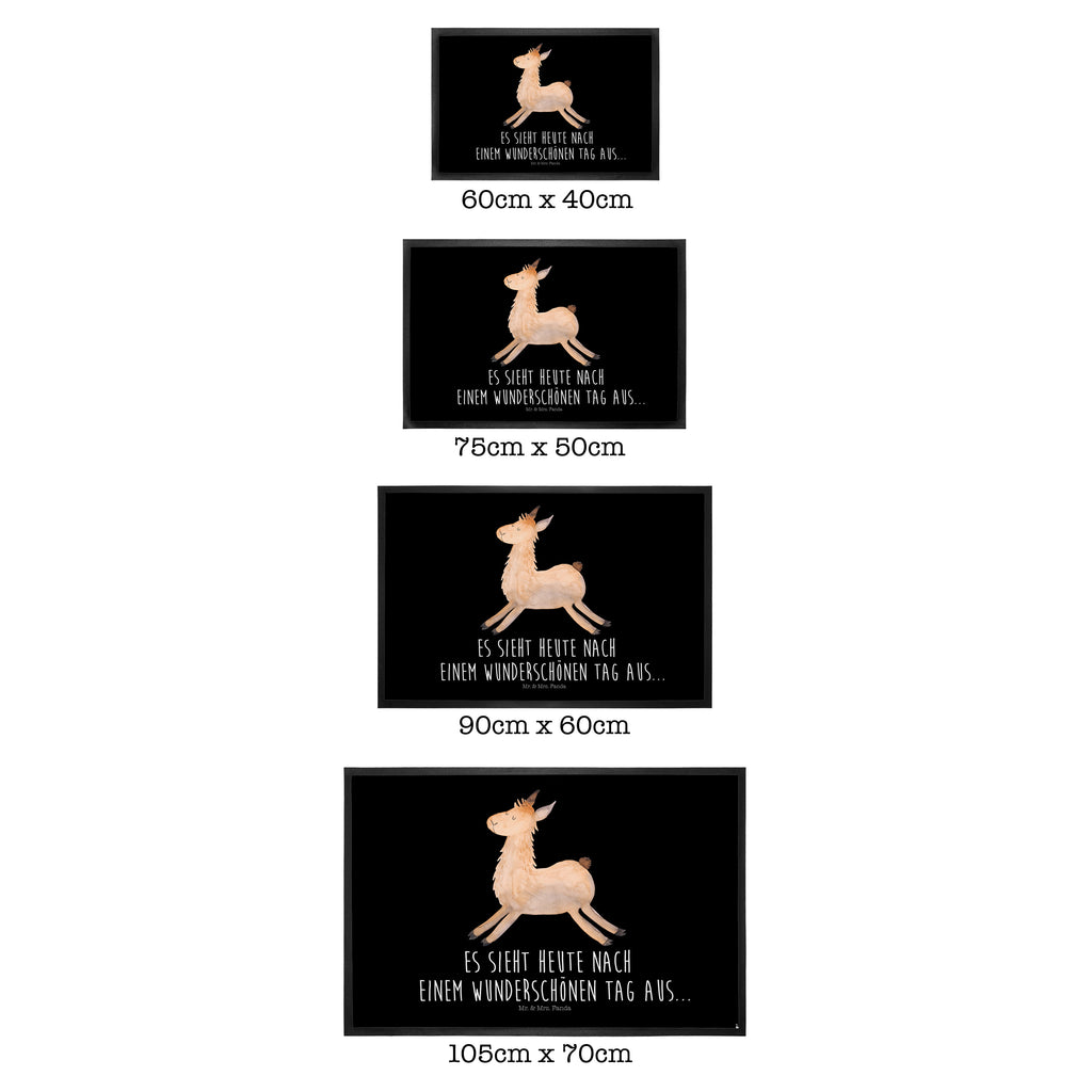 Fußmatte Lama springend Lama, Lamas, Lieblingstag, Happy day, fröhlich, Glück, Freundin, Liebeskummer, Neustart, guten Morgen, Start, Prüfung, Abitur, Türvorleger, Schmutzmatte, Fußabtreter, Matte, Schmutzfänger, Fußabstreifer, Schmutzfangmatte, Türmatte, Motivfußmatte,  Haustürmatte, Vorleger  Lama, Alpaka