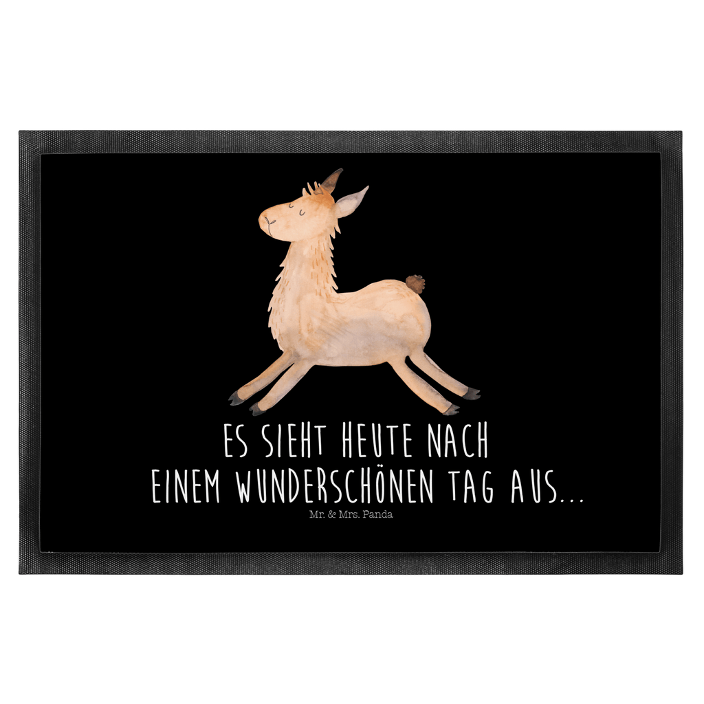 Fußmatte Lama springend Lama, Lamas, Lieblingstag, Happy day, fröhlich, Glück, Freundin, Liebeskummer, Neustart, guten Morgen, Start, Prüfung, Abitur, Türvorleger, Schmutzmatte, Fußabtreter, Matte, Schmutzfänger, Fußabstreifer, Schmutzfangmatte, Türmatte, Motivfußmatte,  Haustürmatte, Vorleger  Lama, Alpaka