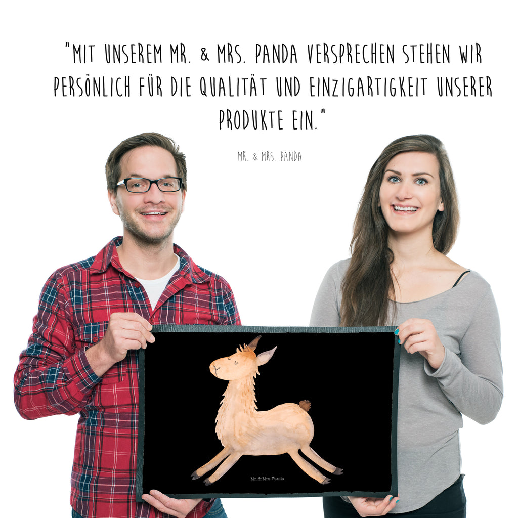 Fußmatte Lama springend Lama, Lamas, Lieblingstag, Happy day, fröhlich, Glück, Freundin, Liebeskummer, Neustart, guten Morgen, Start, Prüfung, Abitur, Türvorleger, Schmutzmatte, Fußabtreter, Matte, Schmutzfänger, Fußabstreifer, Schmutzfangmatte, Türmatte, Motivfußmatte,  Haustürmatte, Vorleger  Lama, Alpaka