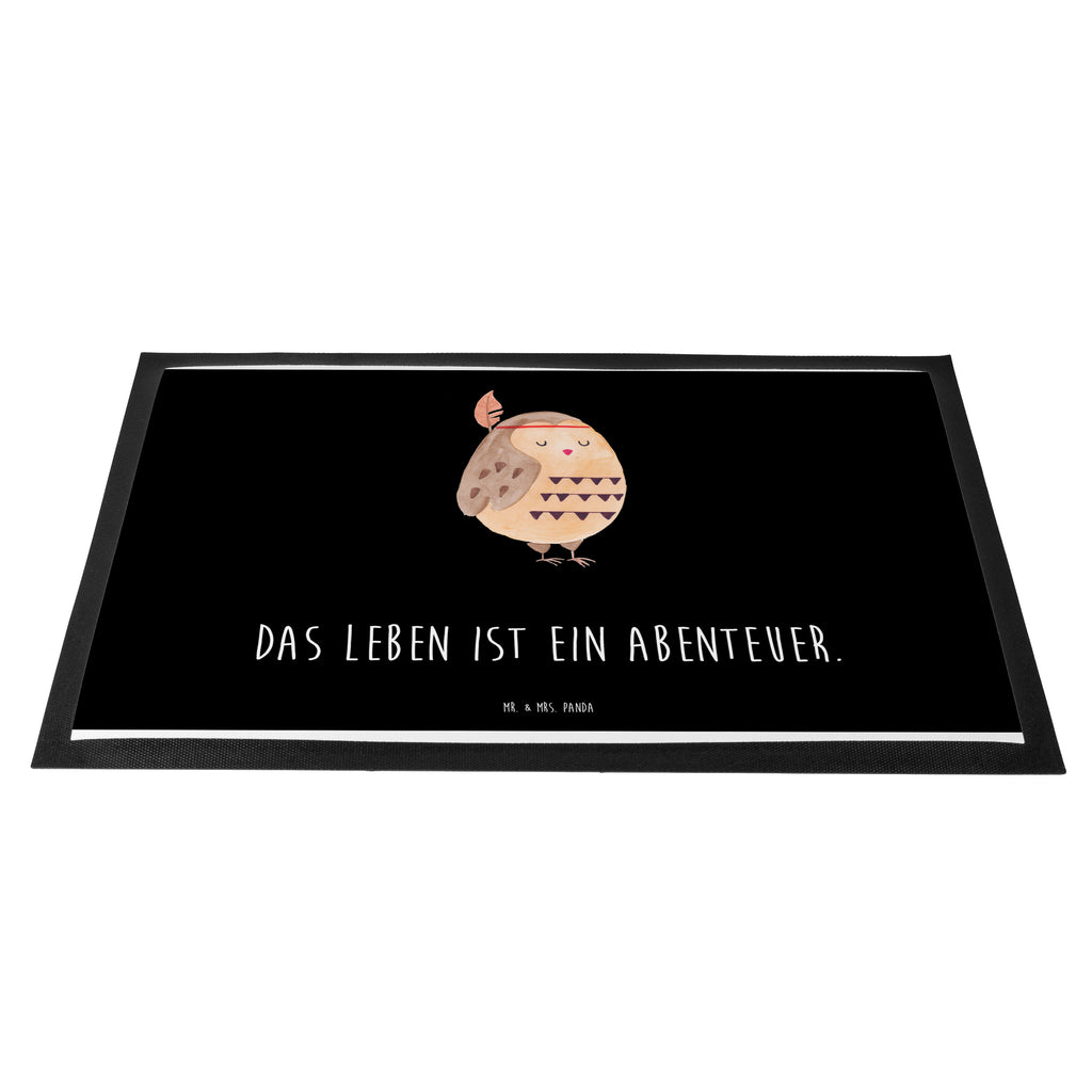 Fußmatte Eule Federschmuck Eule, Eule Deko, Owl, Das Leben ist ein Abenteuer, Reisespruch, Federschmuck, Dekoration  Türvorleger, Schmutzmatte, Fußabtreter, Matte, Schmutzfänger, Fußabstreifer, Schmutzfangmatte, Türmatte, Motivfußmatte,  Haustürmatte, Vorleger  Eule