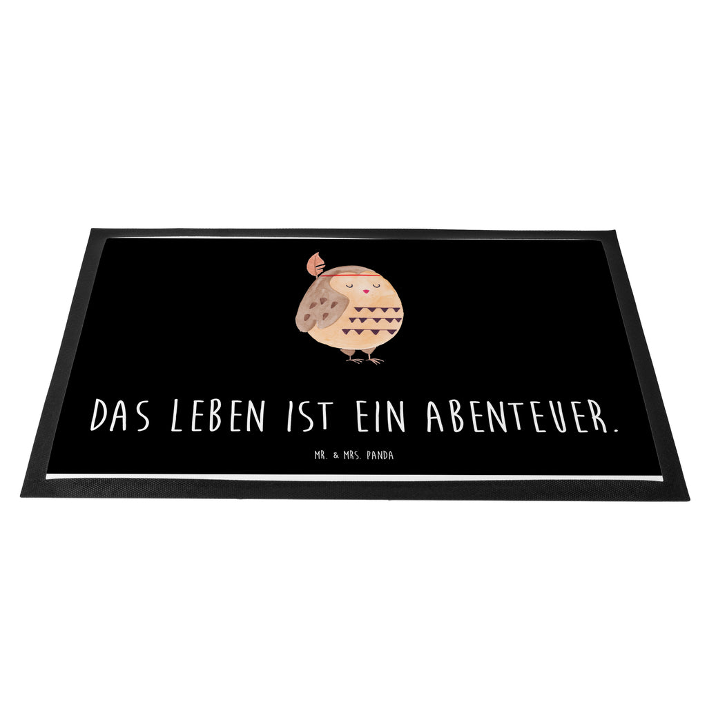 Fußmatte Eule Federschmuck Eule, Eule Deko, Owl, Das Leben ist ein Abenteuer, Reisespruch, Federschmuck, Dekoration  Türvorleger, Schmutzmatte, Fußabtreter, Matte, Schmutzfänger, Fußabstreifer, Schmutzfangmatte, Türmatte, Motivfußmatte,  Haustürmatte, Vorleger  Eule