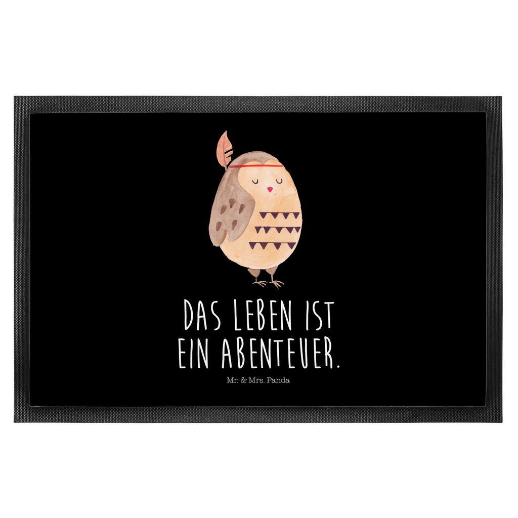 Fußmatte Eule Federschmuck Eule, Eule Deko, Owl, Das Leben ist ein Abenteuer, Reisespruch, Federschmuck, Dekoration  Türvorleger, Schmutzmatte, Fußabtreter, Matte, Schmutzfänger, Fußabstreifer, Schmutzfangmatte, Türmatte, Motivfußmatte,  Haustürmatte, Vorleger  Eule