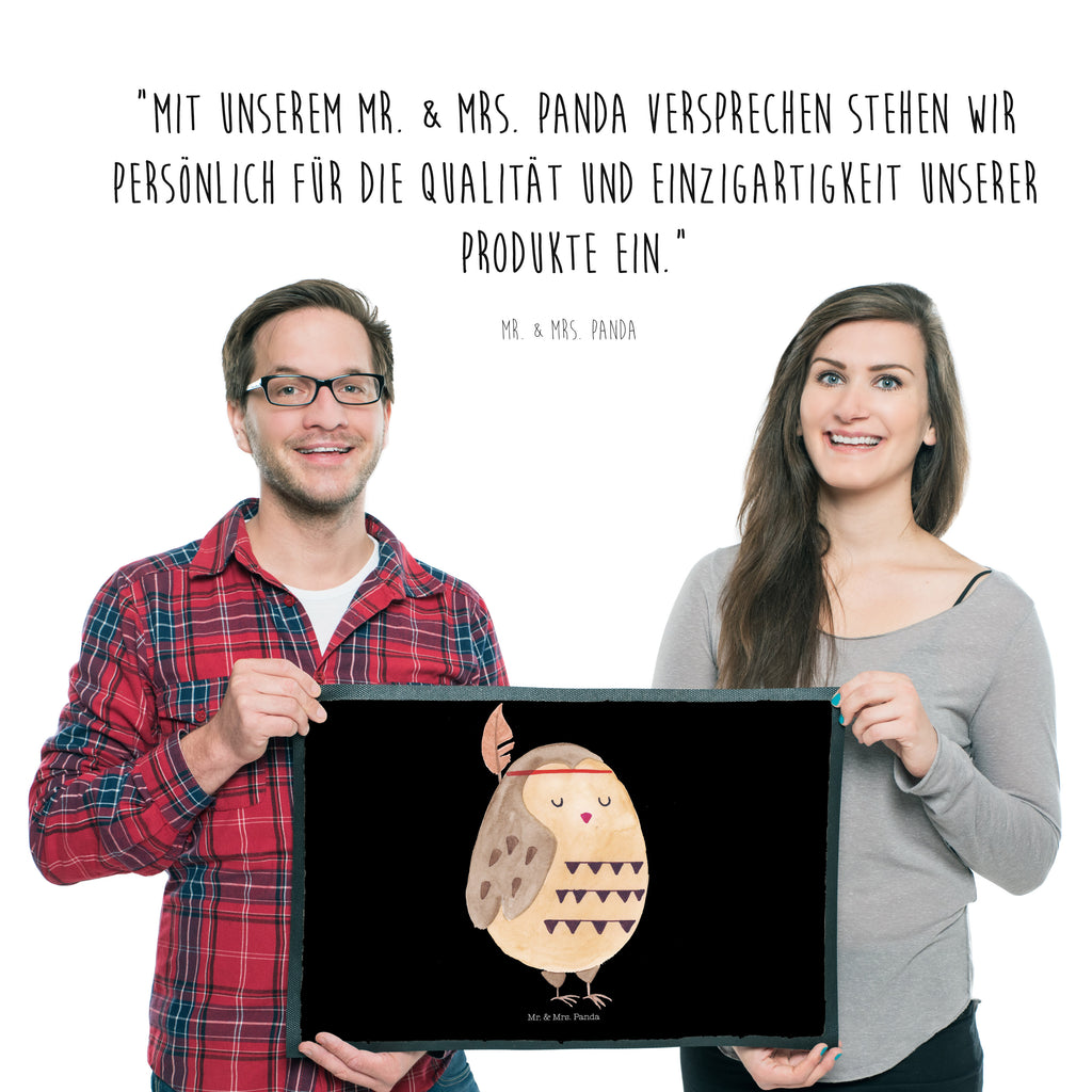 Fußmatte Eule Federschmuck Eule, Eule Deko, Owl, Das Leben ist ein Abenteuer, Reisespruch, Federschmuck, Dekoration  Türvorleger, Schmutzmatte, Fußabtreter, Matte, Schmutzfänger, Fußabstreifer, Schmutzfangmatte, Türmatte, Motivfußmatte,  Haustürmatte, Vorleger  Eule