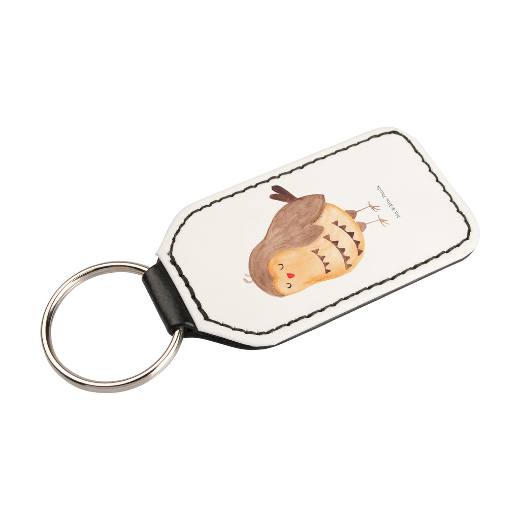 Rechteckig Schlüsselanhänger Eule Zufrieden Schlüsselanhänger, Anhänger, Taschenanhänger, Glücksbringer, Schutzengel, Eule, Eule Spruch, Eule deko, Owl, Liebe Spruch, Romantisch, Wortspiel lustig, Spruch schön, Geschenk Hochzeitstag