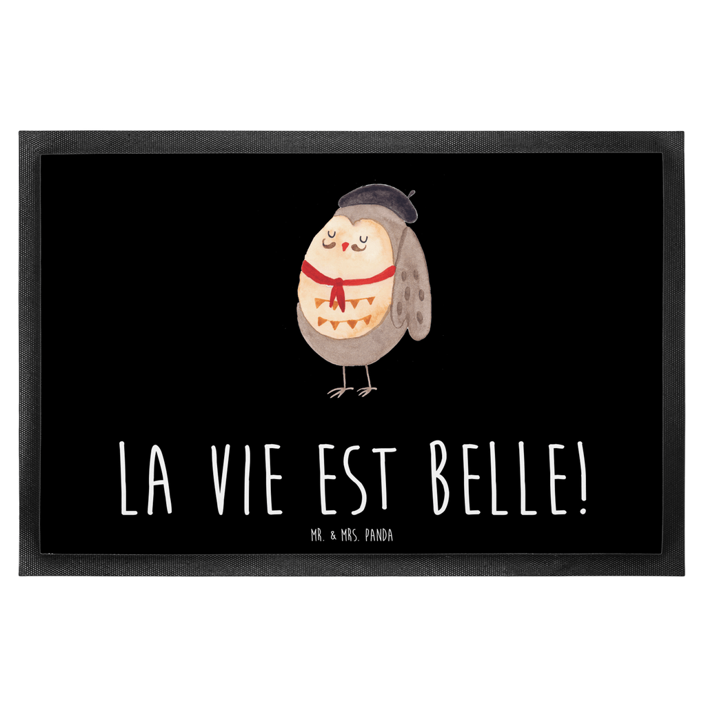 Fußmatte Eule Französisch Eule, Eulen, Eule Deko, Owl, hibou, La vie est belle, das Leben ist schön, Spruch schön, Spruch Französisch, Frankreich Türvorleger, Schmutzmatte, Fußabtreter, Matte, Schmutzfänger, Fußabstreifer, Schmutzfangmatte, Türmatte, Motivfußmatte,  Haustürmatte, Vorleger  Eule