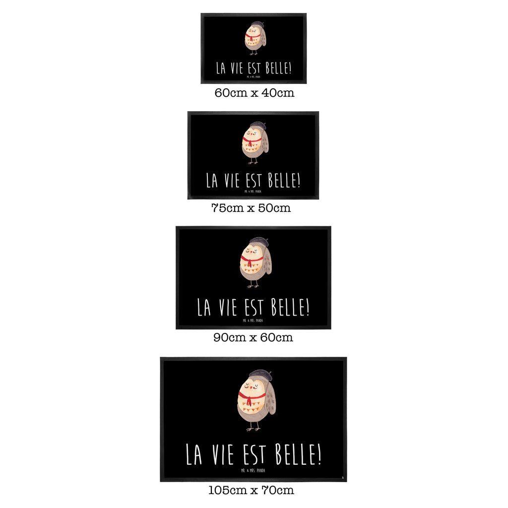 Fußmatte Eule Französisch Eule, Eulen, Eule Deko, Owl, hibou, La vie est belle, das Leben ist schön, Spruch schön, Spruch Französisch, Frankreich Türvorleger, Schmutzmatte, Fußabtreter, Matte, Schmutzfänger, Fußabstreifer, Schmutzfangmatte, Türmatte, Motivfußmatte,  Haustürmatte, Vorleger  Eule