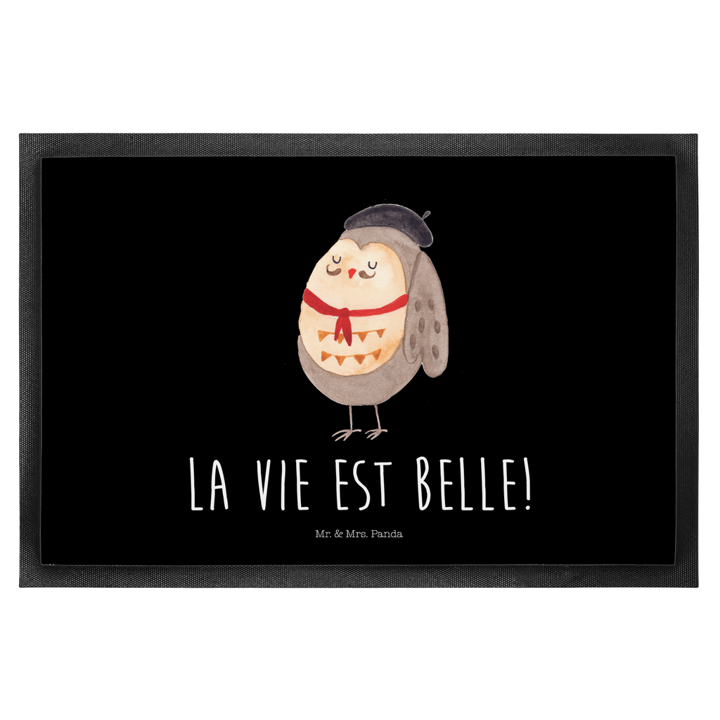 Fußmatte Eule Französisch Eule, Eulen, Eule Deko, Owl, hibou, La vie est belle, das Leben ist schön, Spruch schön, Spruch Französisch, Frankreich Türvorleger, Schmutzmatte, Fußabtreter, Matte, Schmutzfänger, Fußabstreifer, Schmutzfangmatte, Türmatte, Motivfußmatte,  Haustürmatte, Vorleger  Eule