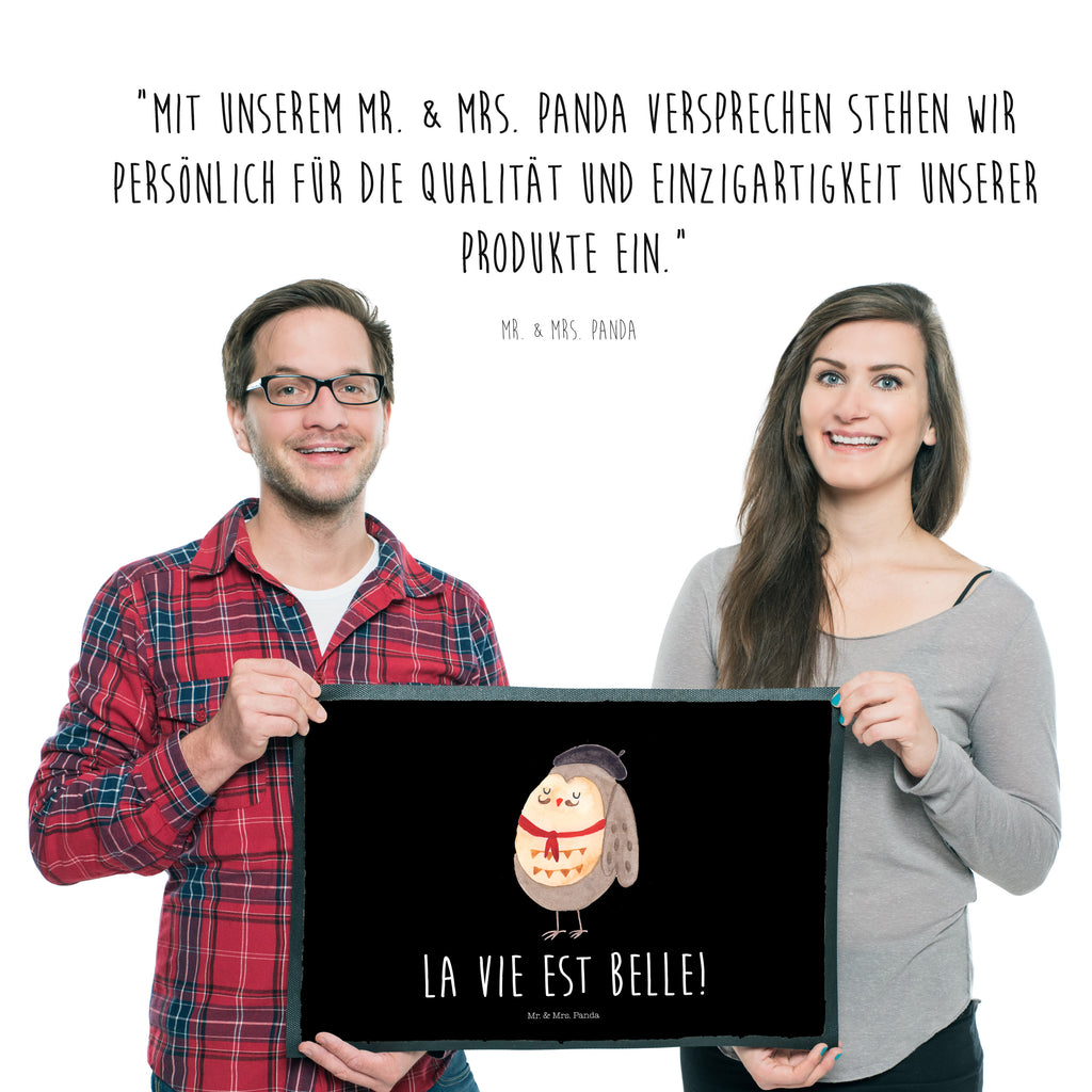 Fußmatte Eule Französisch Eule, Eulen, Eule Deko, Owl, hibou, La vie est belle, das Leben ist schön, Spruch schön, Spruch Französisch, Frankreich Türvorleger, Schmutzmatte, Fußabtreter, Matte, Schmutzfänger, Fußabstreifer, Schmutzfangmatte, Türmatte, Motivfußmatte,  Haustürmatte, Vorleger  Eule