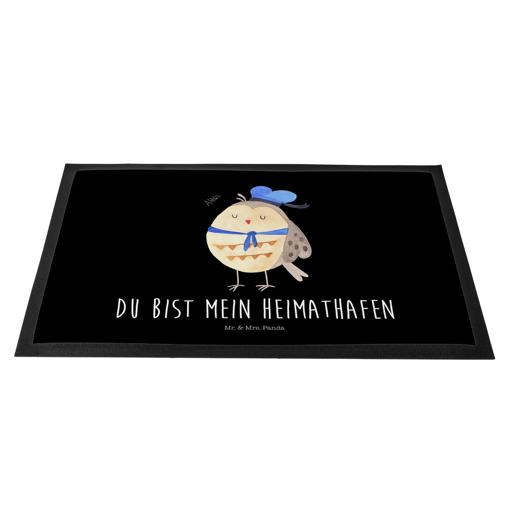 Fußmatte Eule Matrosen Eule Spruch, Eule Deko, Owl, Wortspiel lustig, Matrose, Freundin, Ehe, Seefahrer, Heimathafen, Hochzeitstag Geschenk   Türvorleger, Schmutzmatte, Fußabtreter, Matte, Schmutzfänger, Fußabstreifer, Schmutzfangmatte, Türmatte, Motivfußmatte,  Haustürmatte, Vorleger  Eule