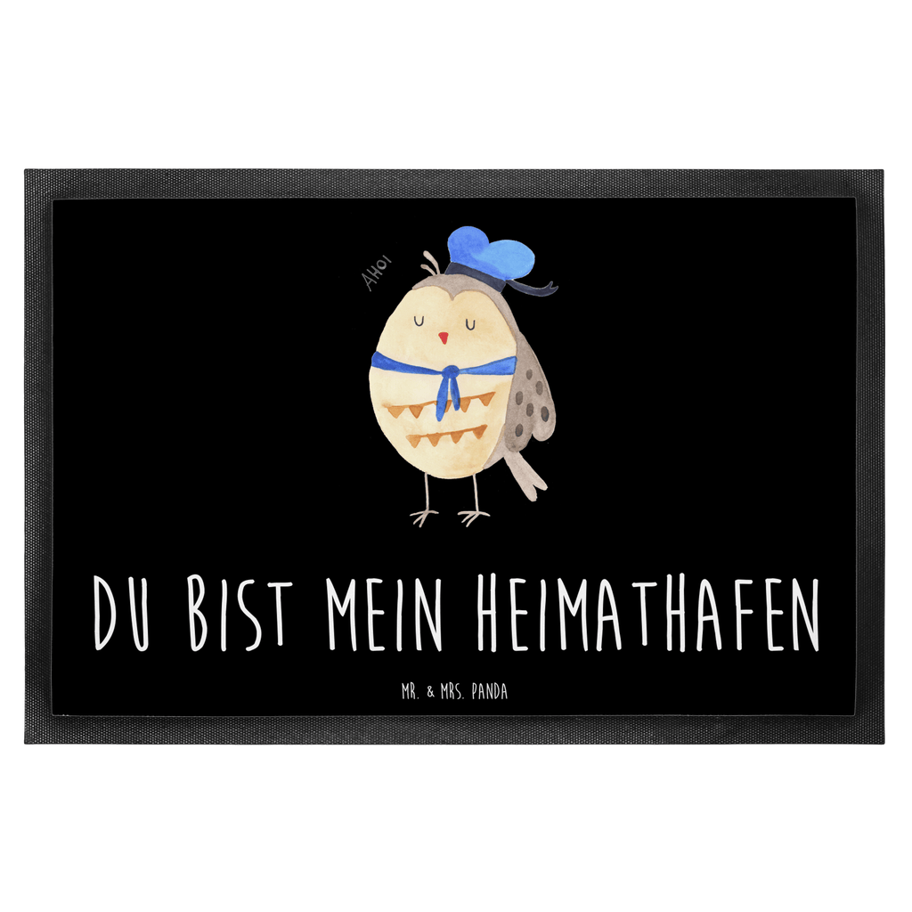 Fußmatte Eule Matrosen Eule Spruch, Eule Deko, Owl, Wortspiel lustig, Matrose, Freundin, Ehe, Seefahrer, Heimathafen, Hochzeitstag Geschenk   Türvorleger, Schmutzmatte, Fußabtreter, Matte, Schmutzfänger, Fußabstreifer, Schmutzfangmatte, Türmatte, Motivfußmatte,  Haustürmatte, Vorleger  Eule