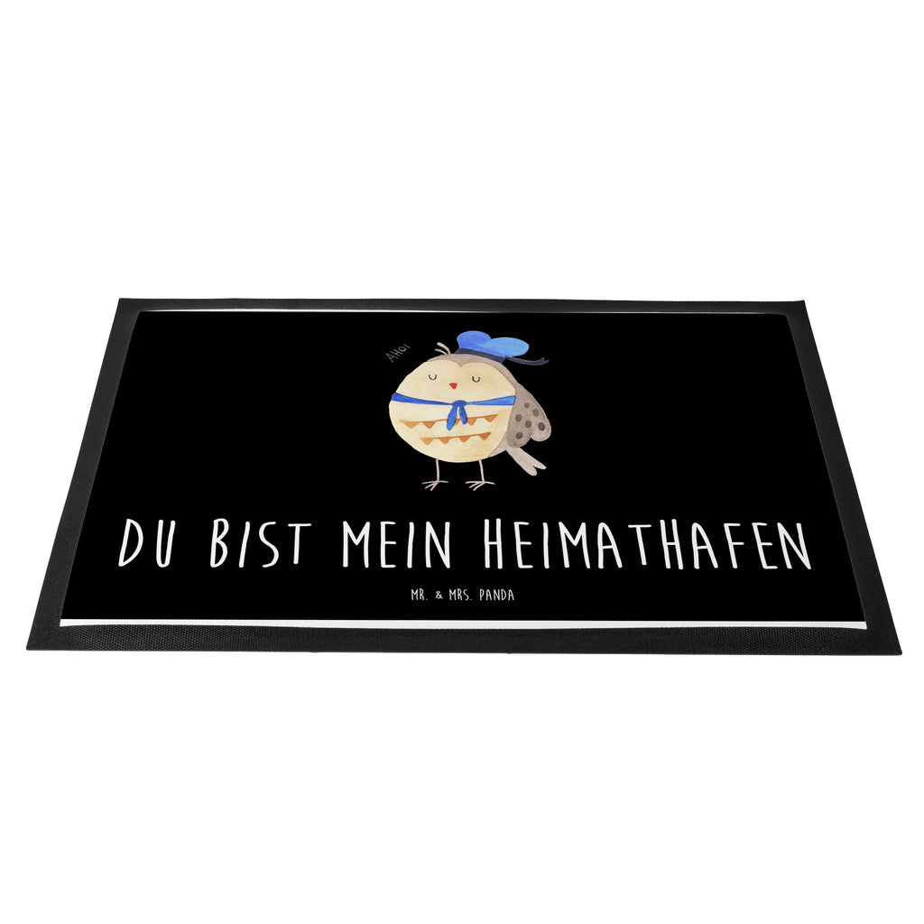 Fußmatte Eule Matrosen Eule Spruch, Eule Deko, Owl, Wortspiel lustig, Matrose, Freundin, Ehe, Seefahrer, Heimathafen, Hochzeitstag Geschenk   Türvorleger, Schmutzmatte, Fußabtreter, Matte, Schmutzfänger, Fußabstreifer, Schmutzfangmatte, Türmatte, Motivfußmatte,  Haustürmatte, Vorleger  Eule