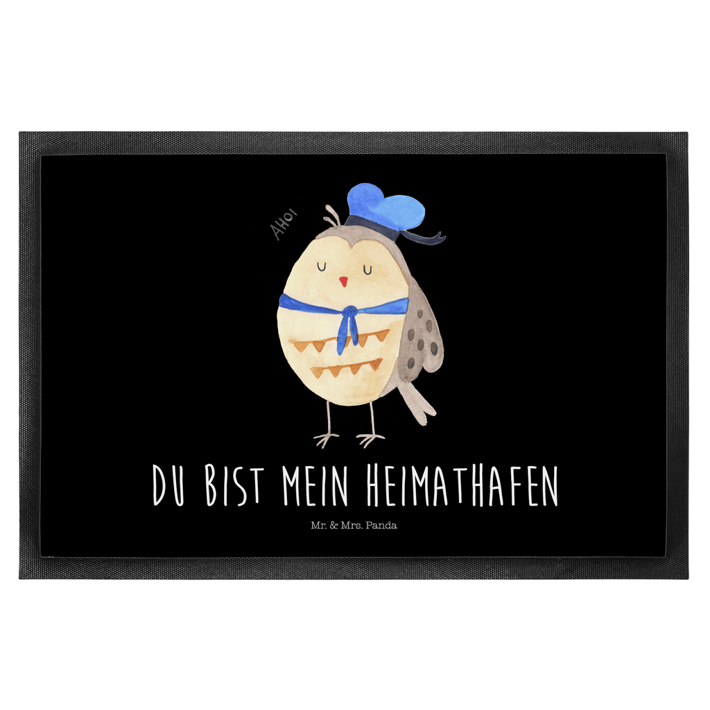 Fußmatte Eule Matrosen Eule Spruch, Eule Deko, Owl, Wortspiel lustig, Matrose, Freundin, Ehe, Seefahrer, Heimathafen, Hochzeitstag Geschenk   Türvorleger, Schmutzmatte, Fußabtreter, Matte, Schmutzfänger, Fußabstreifer, Schmutzfangmatte, Türmatte, Motivfußmatte,  Haustürmatte, Vorleger  Eule