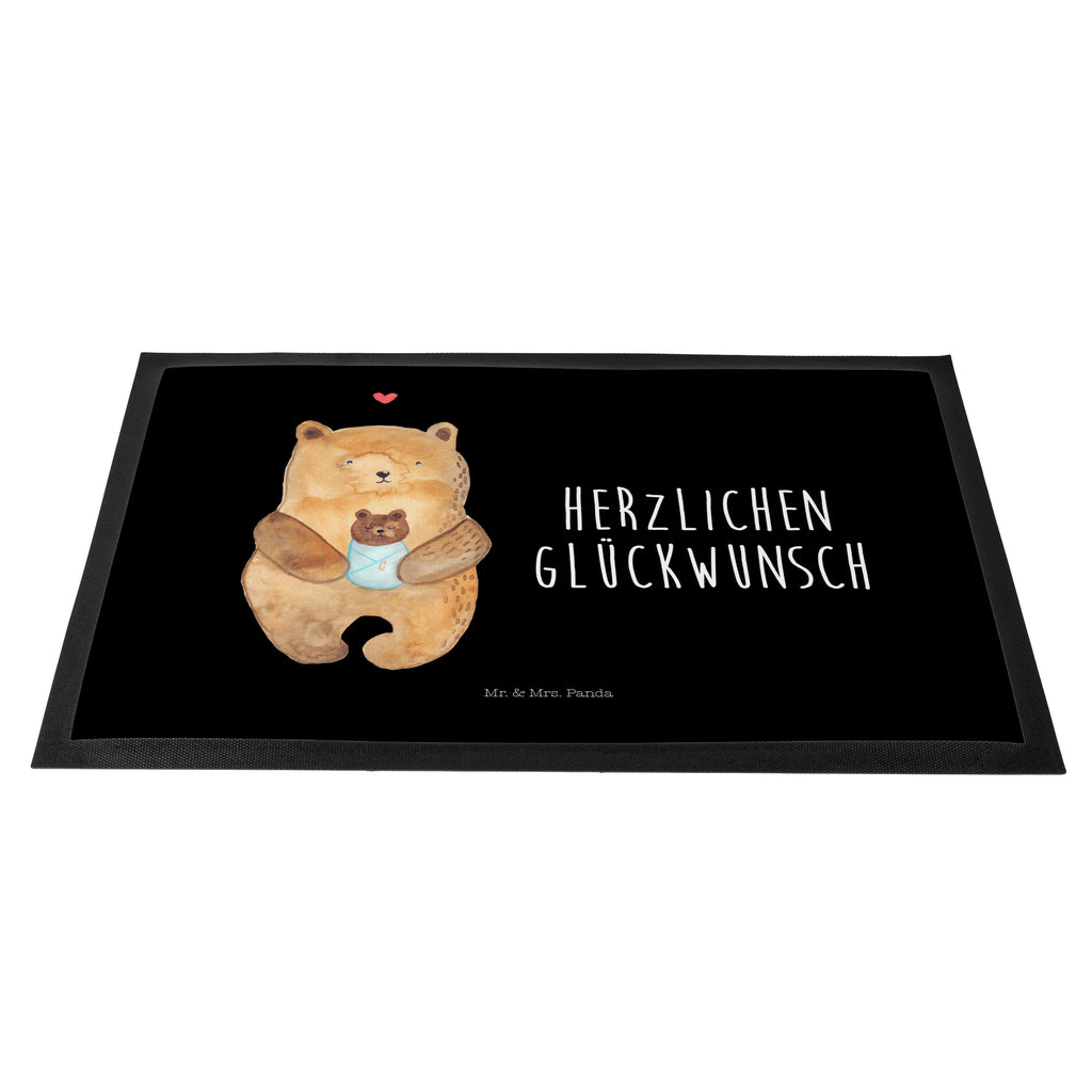 Fußmatte Bär mit Baby Türvorleger, Schmutzmatte, Fußabtreter, Matte, Schmutzfänger, Fußabstreifer, Schmutzfangmatte, Türmatte, Motivfußmatte, Haustürmatte, Vorleger, Bär, Teddy, Teddybär, Eltern, Mutter, Baby, Taufe, Geburt, Nichte, Neffe, Enkel, Enkelin, Täufling, Geburtstag, Glückwunsch