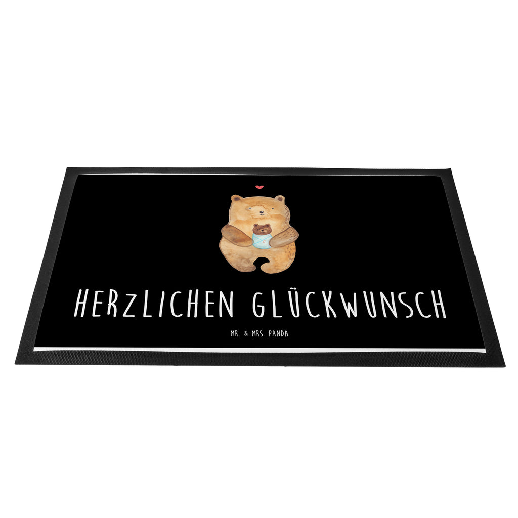 Fußmatte Bär mit Baby Türvorleger, Schmutzmatte, Fußabtreter, Matte, Schmutzfänger, Fußabstreifer, Schmutzfangmatte, Türmatte, Motivfußmatte, Haustürmatte, Vorleger, Bär, Teddy, Teddybär, Eltern, Mutter, Baby, Taufe, Geburt, Nichte, Neffe, Enkel, Enkelin, Täufling, Geburtstag, Glückwunsch