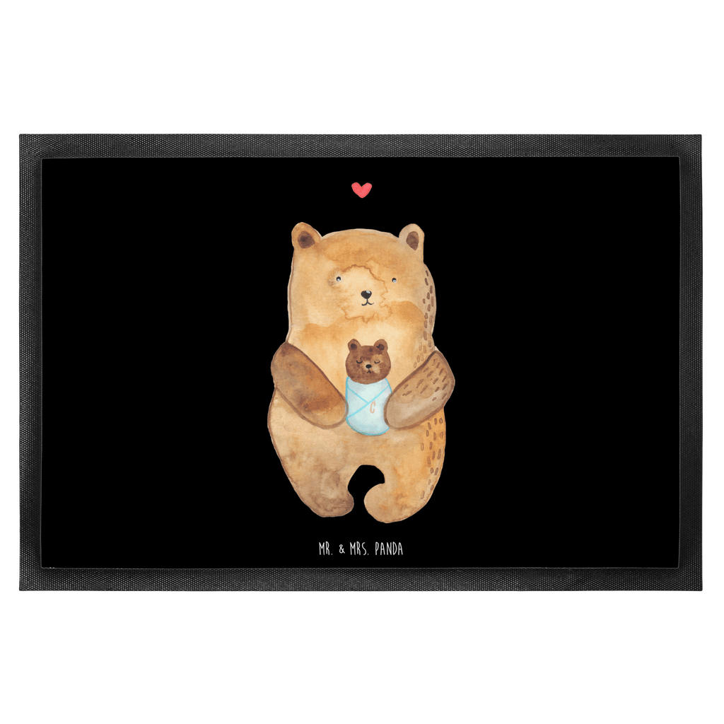 Fußmatte Bär mit Baby Türvorleger, Schmutzmatte, Fußabtreter, Matte, Schmutzfänger, Fußabstreifer, Schmutzfangmatte, Türmatte, Motivfußmatte, Haustürmatte, Vorleger, Bär, Teddy, Teddybär, Eltern, Mutter, Baby, Taufe, Geburt, Nichte, Neffe, Enkel, Enkelin, Täufling, Geburtstag, Glückwunsch