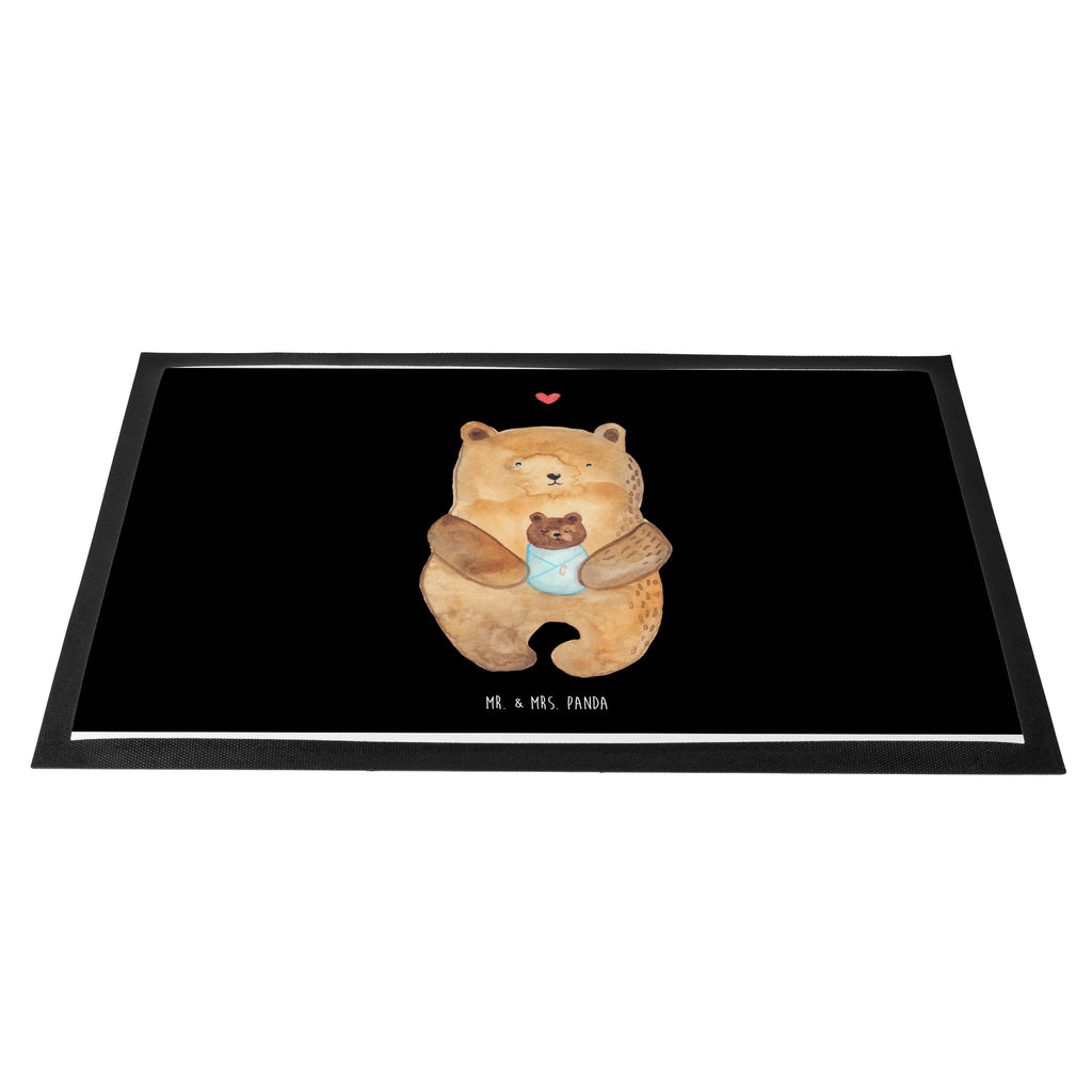 Fußmatte Bär mit Baby Türvorleger, Schmutzmatte, Fußabtreter, Matte, Schmutzfänger, Fußabstreifer, Schmutzfangmatte, Türmatte, Motivfußmatte, Haustürmatte, Vorleger, Bär, Teddy, Teddybär, Eltern, Mutter, Baby, Taufe, Geburt, Nichte, Neffe, Enkel, Enkelin, Täufling, Geburtstag, Glückwunsch