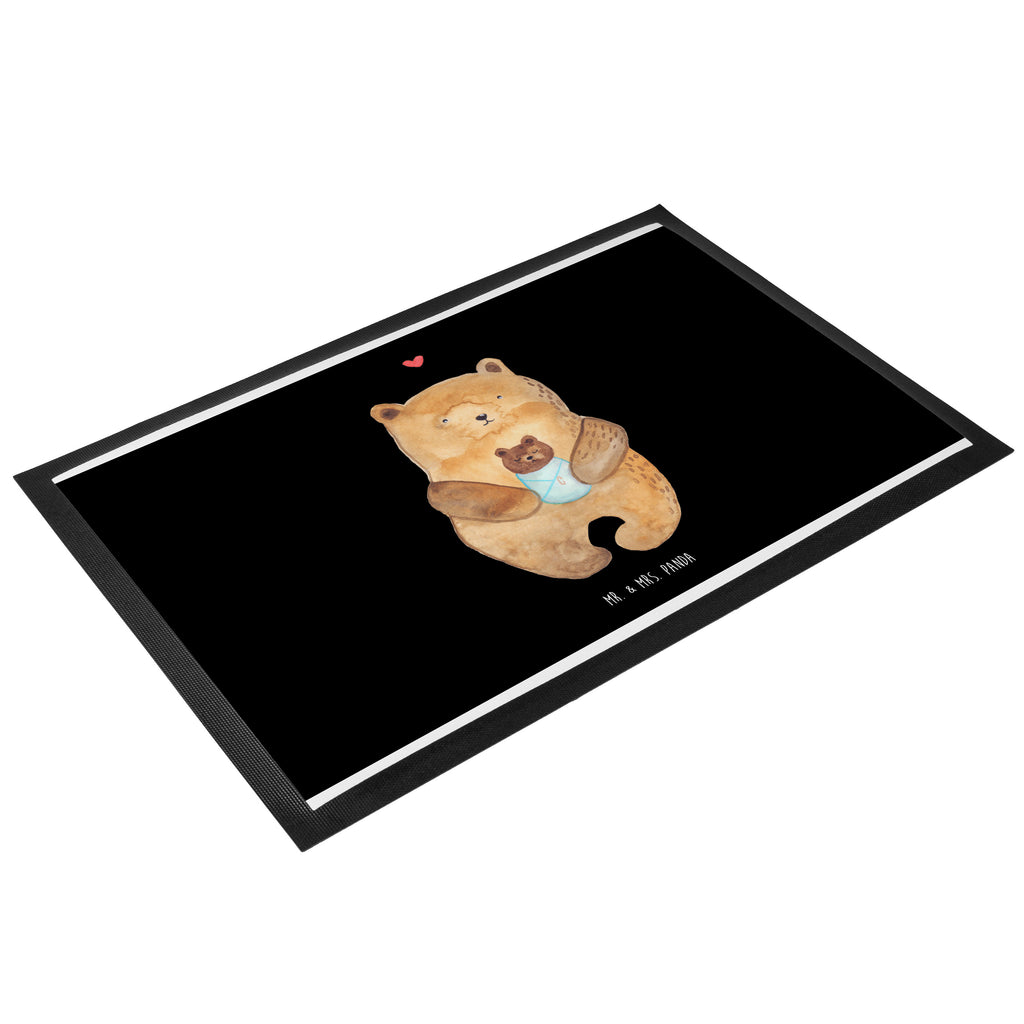 Fußmatte Bär mit Baby Türvorleger, Schmutzmatte, Fußabtreter, Matte, Schmutzfänger, Fußabstreifer, Schmutzfangmatte, Türmatte, Motivfußmatte, Haustürmatte, Vorleger, Bär, Teddy, Teddybär, Eltern, Mutter, Baby, Taufe, Geburt, Nichte, Neffe, Enkel, Enkelin, Täufling, Geburtstag, Glückwunsch