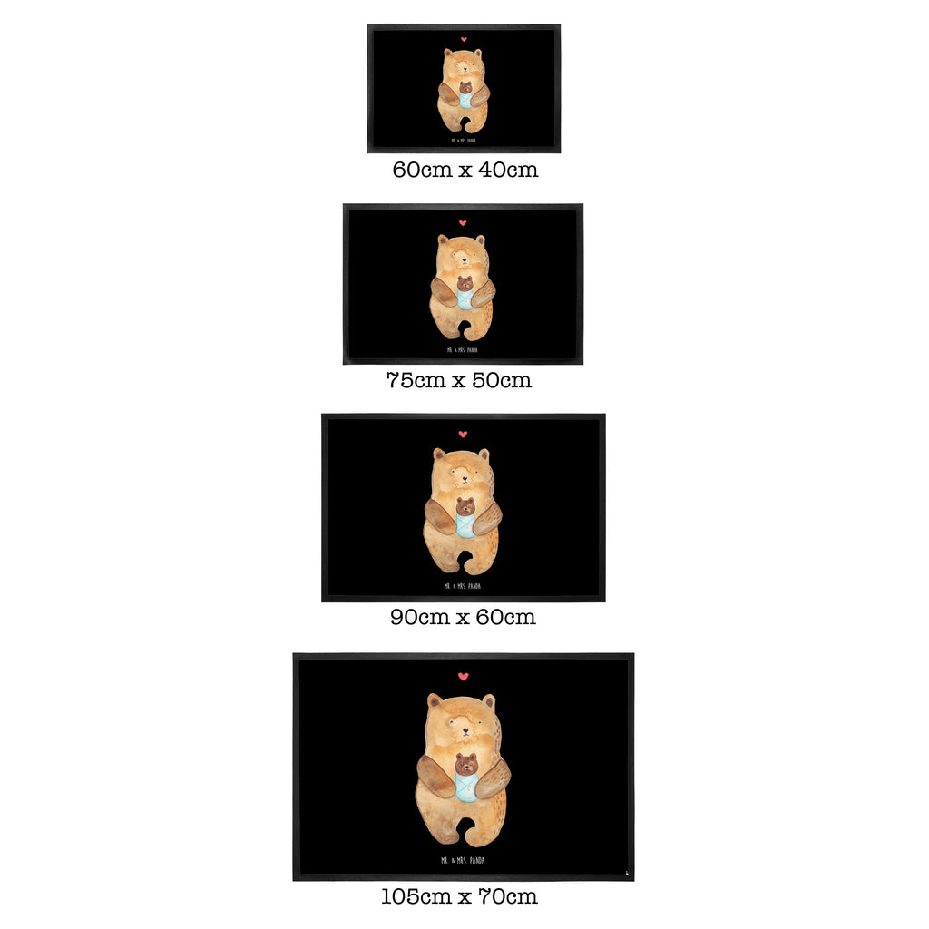 Fußmatte Bär mit Baby Türvorleger, Schmutzmatte, Fußabtreter, Matte, Schmutzfänger, Fußabstreifer, Schmutzfangmatte, Türmatte, Motivfußmatte, Haustürmatte, Vorleger, Bär, Teddy, Teddybär, Eltern, Mutter, Baby, Taufe, Geburt, Nichte, Neffe, Enkel, Enkelin, Täufling, Geburtstag, Glückwunsch