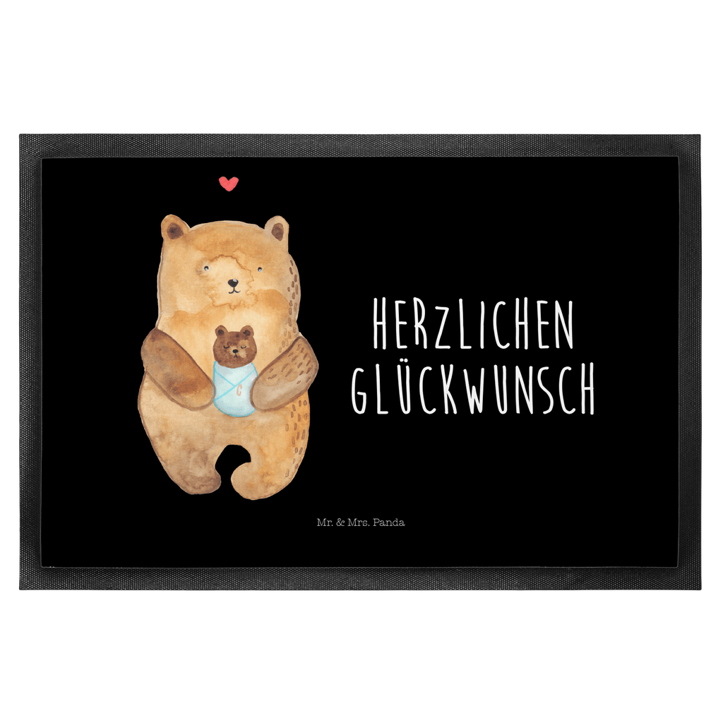 Fußmatte Bär mit Baby Türvorleger, Schmutzmatte, Fußabtreter, Matte, Schmutzfänger, Fußabstreifer, Schmutzfangmatte, Türmatte, Motivfußmatte, Haustürmatte, Vorleger, Bär, Teddy, Teddybär, Eltern, Mutter, Baby, Taufe, Geburt, Nichte, Neffe, Enkel, Enkelin, Täufling, Geburtstag, Glückwunsch
