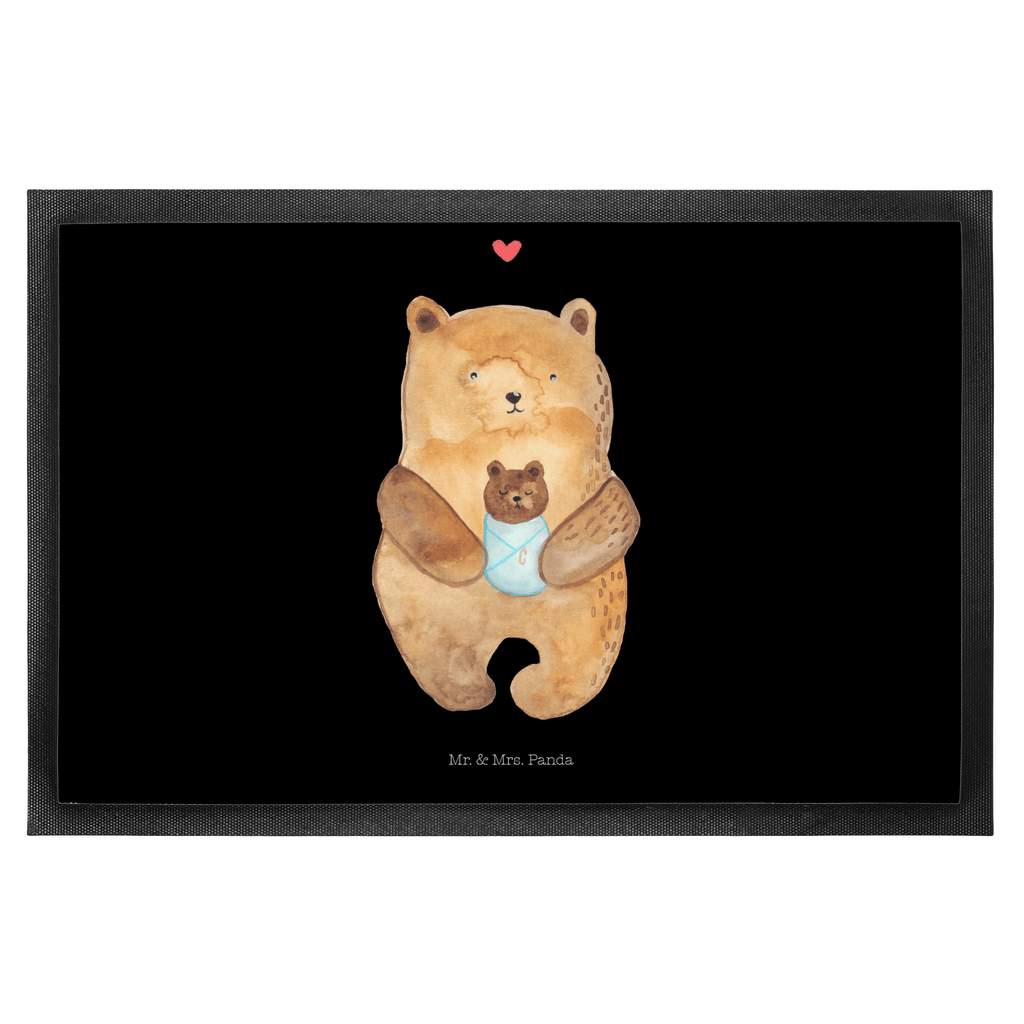 Fußmatte Bär mit Baby Türvorleger, Schmutzmatte, Fußabtreter, Matte, Schmutzfänger, Fußabstreifer, Schmutzfangmatte, Türmatte, Motivfußmatte, Haustürmatte, Vorleger, Bär, Teddy, Teddybär, Eltern, Mutter, Baby, Taufe, Geburt, Nichte, Neffe, Enkel, Enkelin, Täufling, Geburtstag, Glückwunsch
