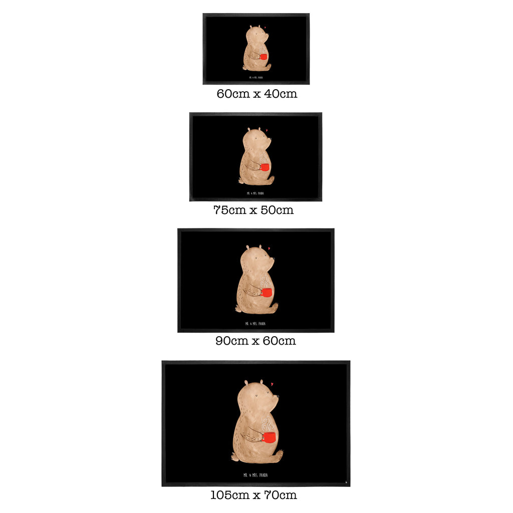 Fußmatte Bär Kaffee Kaffee, Coffee, Bär, Bären, guten Morgen, Morgenroutine, Welt erobern, Welt retten, Motivation	 Türvorleger, Schmutzmatte, Fußabtreter, Matte, Schmutzfänger, Fußabstreifer, Schmutzfangmatte, Türmatte, Motivfußmatte,  Haustürmatte, Vorleger  Bär, Teddy, Teddybär