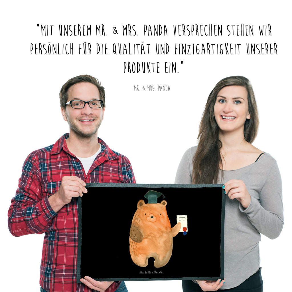 Fußmatte Prüfungsbär Abitur, Prüfungen, Prüfung bestanden, Abschluss, Zeugnis, Abschlusszeugnis Türvorleger, Schmutzmatte, Fußabtreter, Matte, Schmutzfänger, Fußabstreifer, Schmutzfangmatte, Türmatte, Motivfußmatte,  Haustürmatte, Vorleger  Bär, Teddy, Teddybär