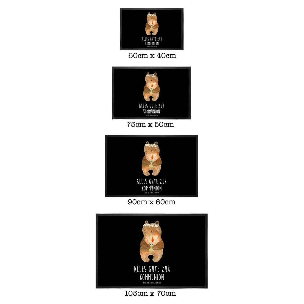 Fußmatte Kommunion-Bär Kommunion, Gottes Segen, Taufkerze, katholisch Türvorleger, Schmutzmatte, Fußabtreter, Matte, Schmutzfänger, Fußabstreifer, Schmutzfangmatte, Türmatte, Motivfußmatte,  Haustürmatte, Vorleger  Bär, Teddy, Teddybär