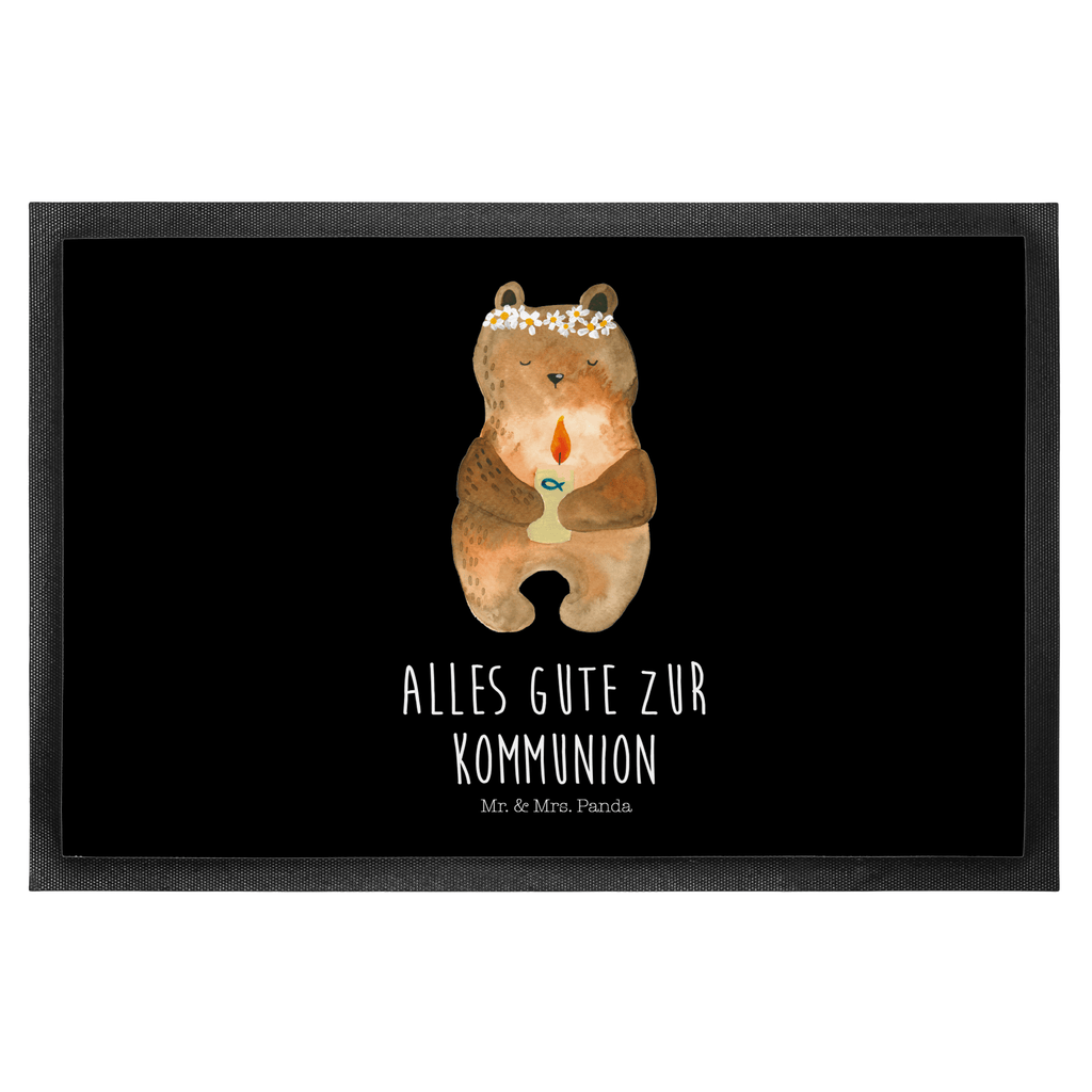 Fußmatte Kommunion-Bär Kommunion, Gottes Segen, Taufkerze, katholisch Türvorleger, Schmutzmatte, Fußabtreter, Matte, Schmutzfänger, Fußabstreifer, Schmutzfangmatte, Türmatte, Motivfußmatte,  Haustürmatte, Vorleger  Bär, Teddy, Teddybär