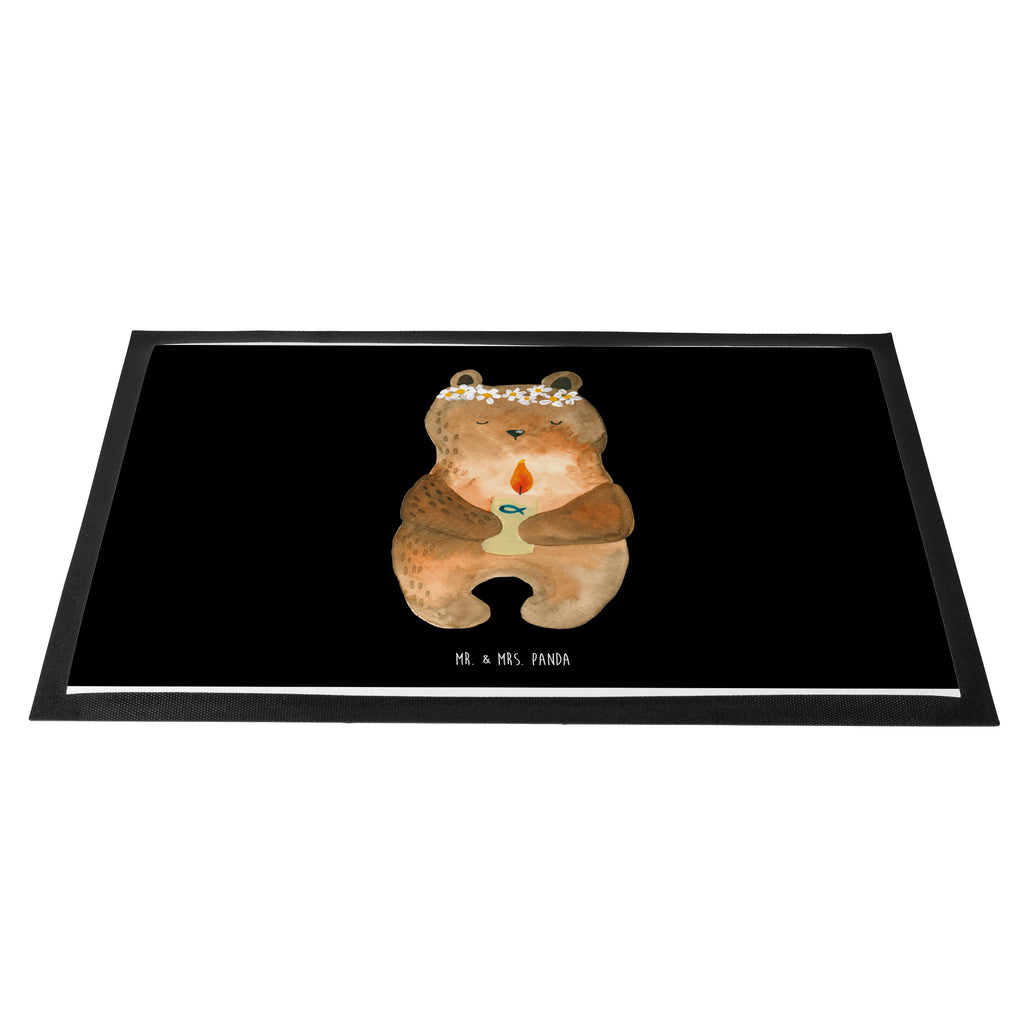 Fußmatte Kommunion-Bär Kommunion, Gottes Segen, Taufkerze, katholisch Türvorleger, Schmutzmatte, Fußabtreter, Matte, Schmutzfänger, Fußabstreifer, Schmutzfangmatte, Türmatte, Motivfußmatte,  Haustürmatte, Vorleger  Bär, Teddy, Teddybär