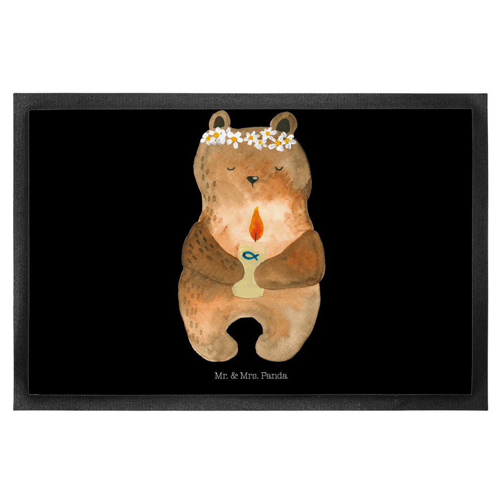 Fußmatte Kommunion-Bär Kommunion, Gottes Segen, Taufkerze, katholisch Türvorleger, Schmutzmatte, Fußabtreter, Matte, Schmutzfänger, Fußabstreifer, Schmutzfangmatte, Türmatte, Motivfußmatte,  Haustürmatte, Vorleger  Bär, Teddy, Teddybär