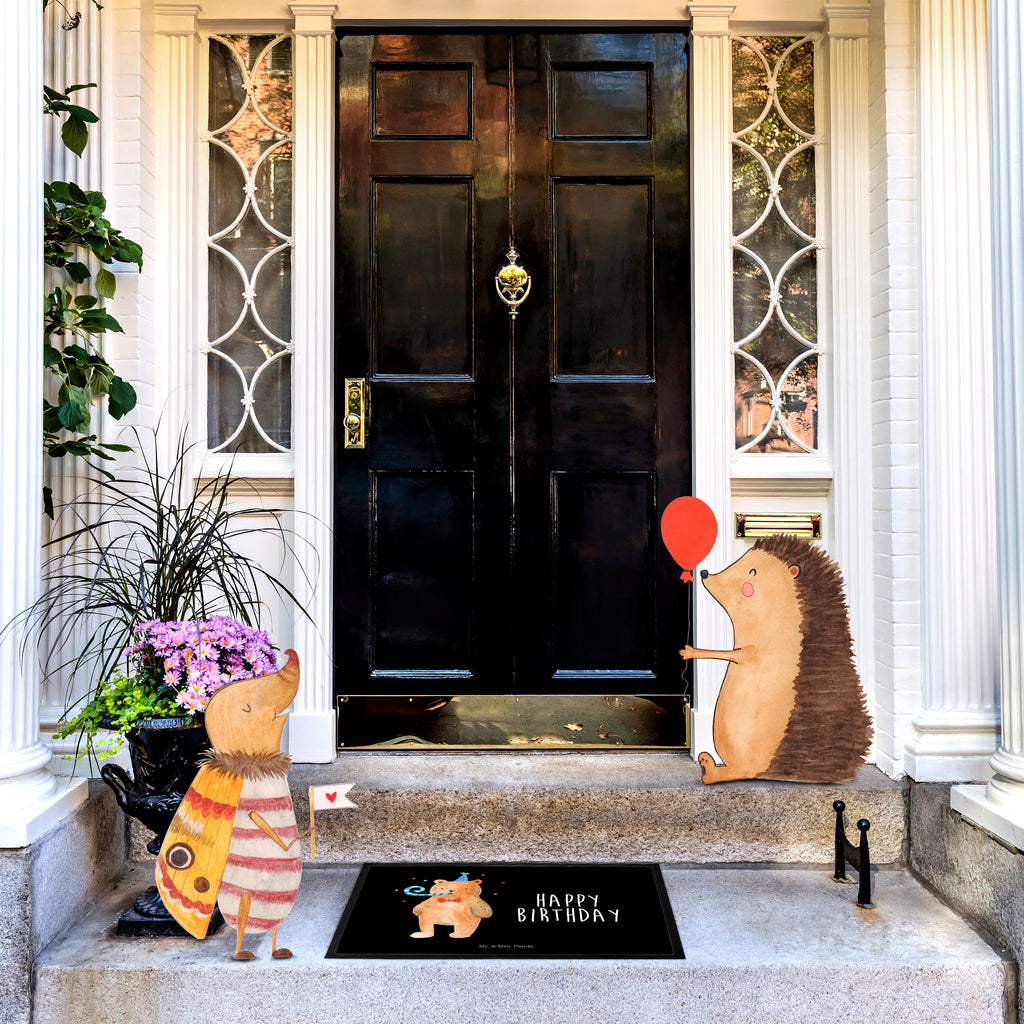 Fußmatte Birthday Bär Happy Birthday, Alles Gute, Glückwunsch, Geburtstag,  Türvorleger, Schmutzmatte, Fußabtreter, Matte, Schmutzfänger, Fußabstreifer, Schmutzfangmatte, Türmatte, Motivfußmatte,  Haustürmatte, Vorleger  Bär, Teddy, Teddybär
