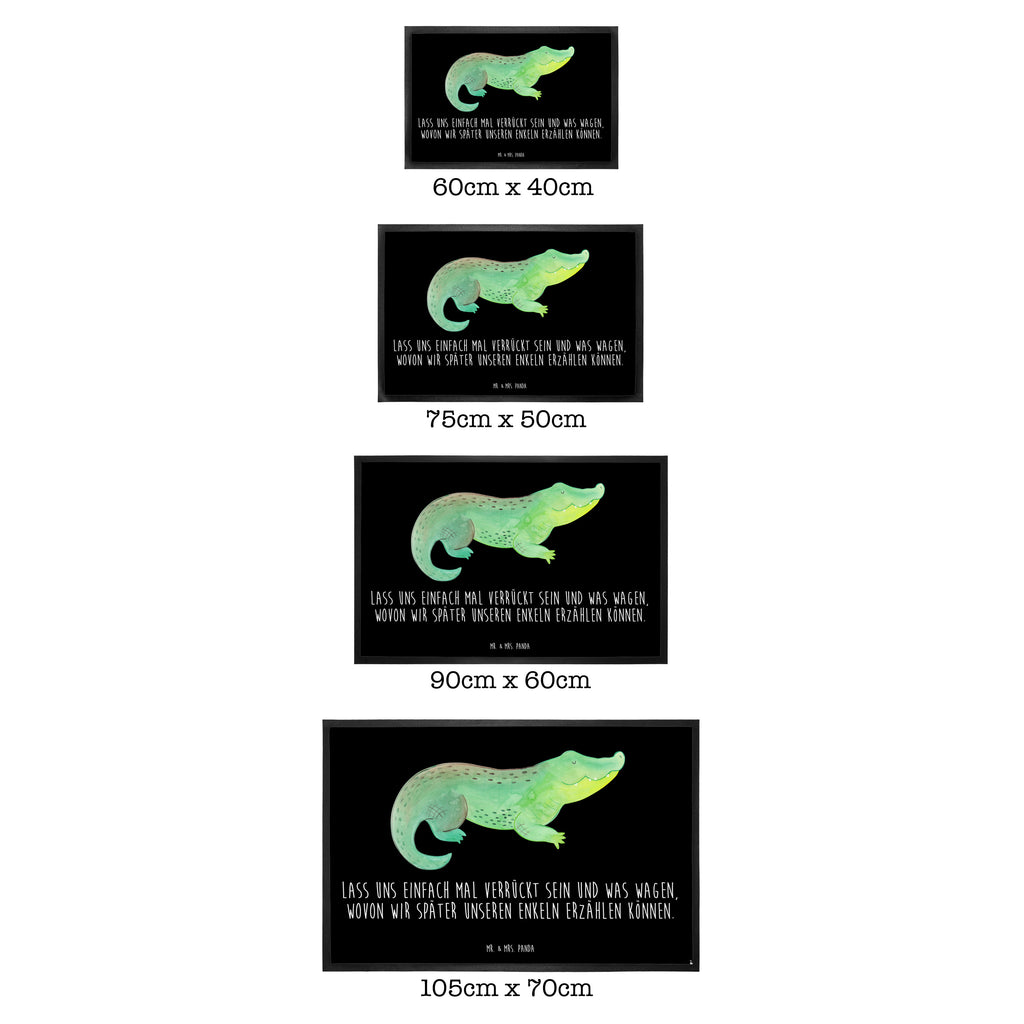 Fußmatte Krokodil Krokodil, Krokodile, verrückt sein, spontan sein, Abenteuerlust, Reiselust, Freundin, beste Freundin, Lieblingsmensch Türvorleger, Schmutzmatte, Fußabtreter, Matte, Schmutzfänger, Fußabstreifer, Schmutzfangmatte, Türmatte, Motivfußmatte,  Haustürmatte, Vorleger  Meerestiere, Meer, Urlaub