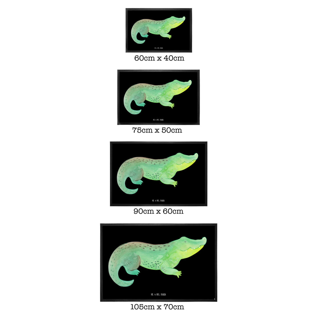 Fußmatte Krokodil Krokodil, Krokodile, verrückt sein, spontan sein, Abenteuerlust, Reiselust, Freundin, beste Freundin, Lieblingsmensch Türvorleger, Schmutzmatte, Fußabtreter, Matte, Schmutzfänger, Fußabstreifer, Schmutzfangmatte, Türmatte, Motivfußmatte,  Haustürmatte, Vorleger  Meerestiere, Meer, Urlaub
