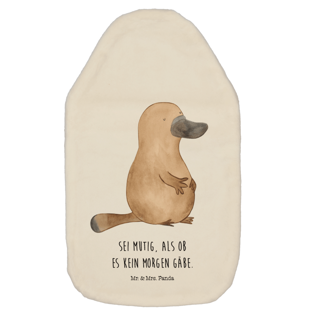 Wärmflasche Schnabeltier mutig Wärmekissen, Kinderwärmflasche, Körnerkissen, Wärmflaschenbezug, Wärmflasche mit Bezug, Meerestiere, Meer, Urlaub, Schnabeltier, Mut, mutig, Lebensweisheit, Schnabeltiere, Motivation, Training, Büro, Arbeit, Neuanfang, Neustart, Weltreise, Raodtrip
