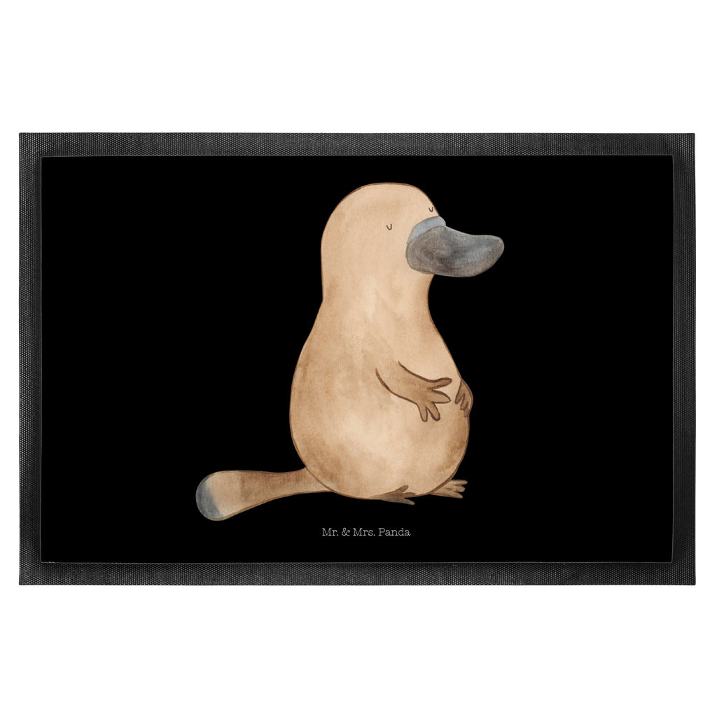 Fußmatte Schnabeltier mutig Schnabeltier, Mut, mutig, Lebensweisheit, Schnabeltiere, Motivation, Training, Büro, Arbeit, Neuanfang, Neustart, Weltreise, Raodtrip	 Türvorleger, Schmutzmatte, Fußabtreter, Matte, Schmutzfänger, Fußabstreifer, Schmutzfangmatte, Türmatte, Motivfußmatte,  Haustürmatte, Vorleger  Meerestiere, Meer, Urlaub