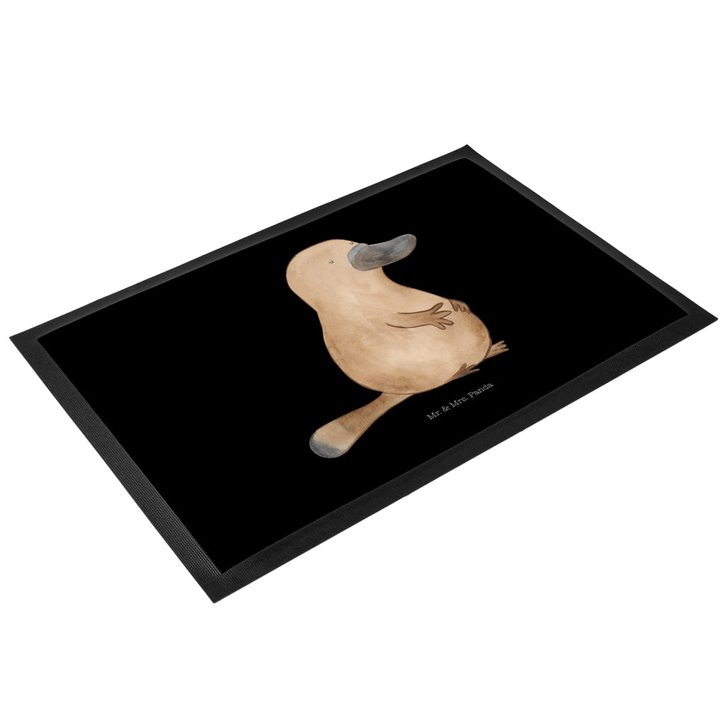 Fußmatte Schnabeltier mutig Schnabeltier, Mut, mutig, Lebensweisheit, Schnabeltiere, Motivation, Training, Büro, Arbeit, Neuanfang, Neustart, Weltreise, Raodtrip	 Türvorleger, Schmutzmatte, Fußabtreter, Matte, Schmutzfänger, Fußabstreifer, Schmutzfangmatte, Türmatte, Motivfußmatte,  Haustürmatte, Vorleger  Meerestiere, Meer, Urlaub