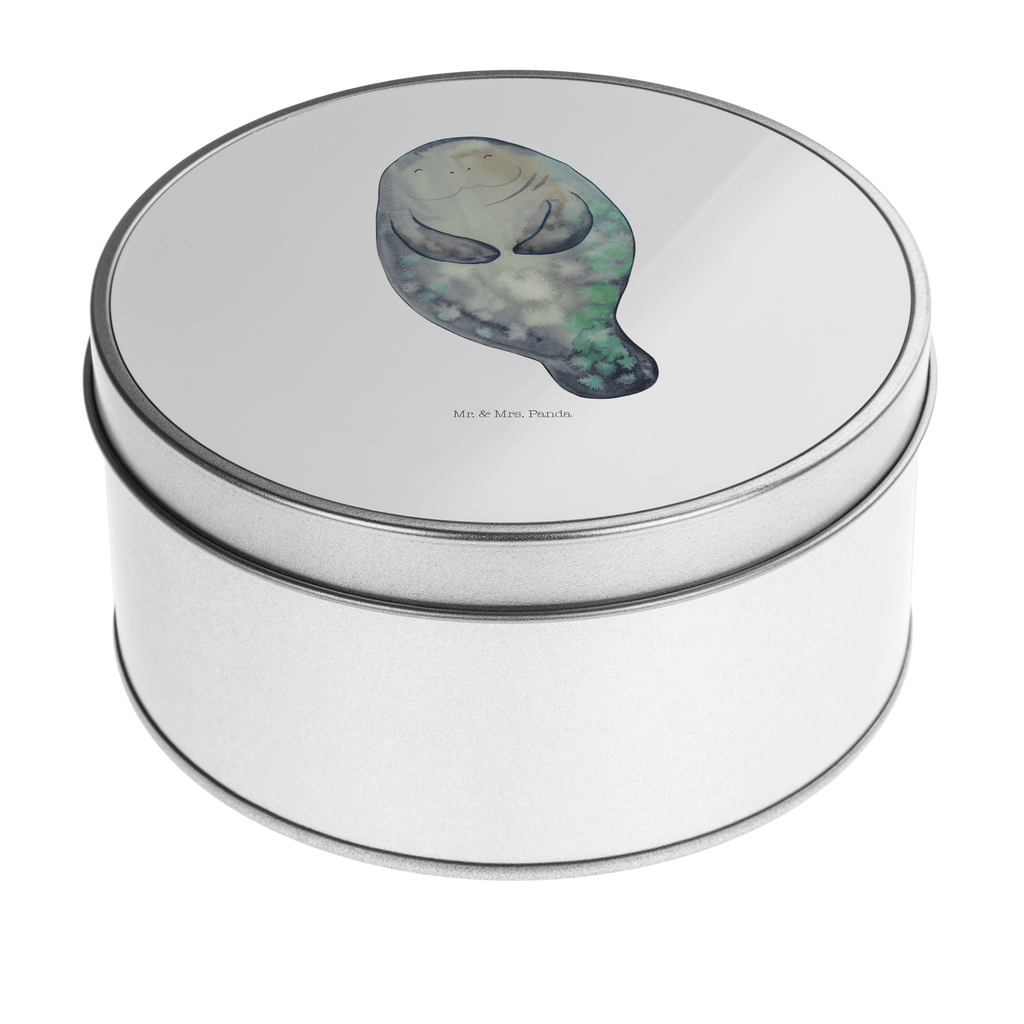 Blechdose rund Seekuh happy Metalldose, Keksdose, Dose, Vorratsdose, Geschenkbox, Meerestiere, Meer, Urlaub, Seekuh, Seekühe, Selbstliebe, Respekt, Neuanfang, Neustart, Achtsamkeit, Zufrieden, Liebeskummer, Freundin