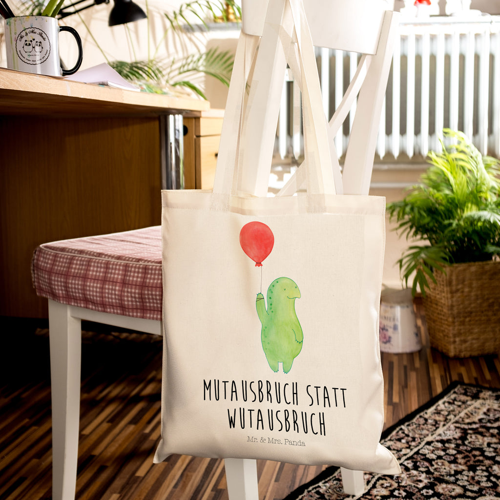 Tragetasche Schildkröte Luftballon Beuteltasche, Beutel, Einkaufstasche, Jutebeutel, Stoffbeutel, Schildkröte, Schildkröten, Mutausbruch, Motivation, Motivationsspruch