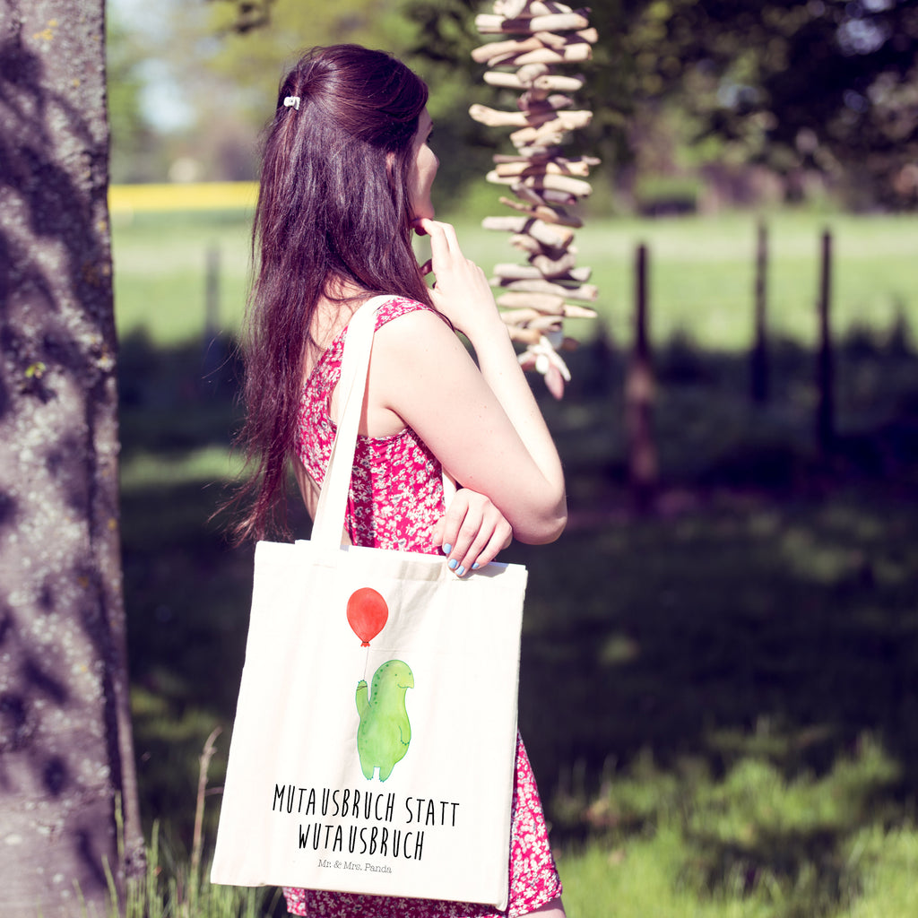 Tragetasche Schildkröte Luftballon Beuteltasche, Beutel, Einkaufstasche, Jutebeutel, Stoffbeutel, Schildkröte, Schildkröten, Mutausbruch, Motivation, Motivationsspruch