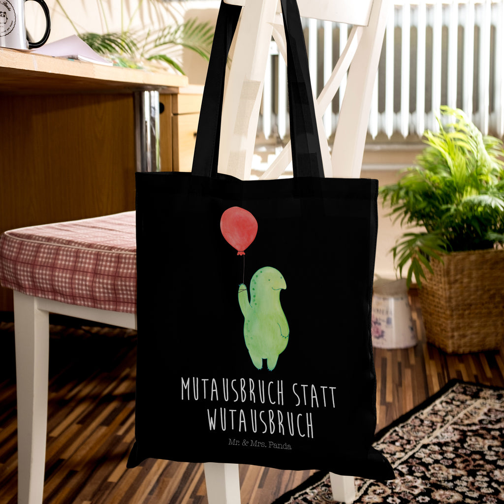 Tragetasche Schildkröte Luftballon Beuteltasche, Beutel, Einkaufstasche, Jutebeutel, Stoffbeutel, Schildkröte, Schildkröten, Mutausbruch, Motivation, Motivationsspruch