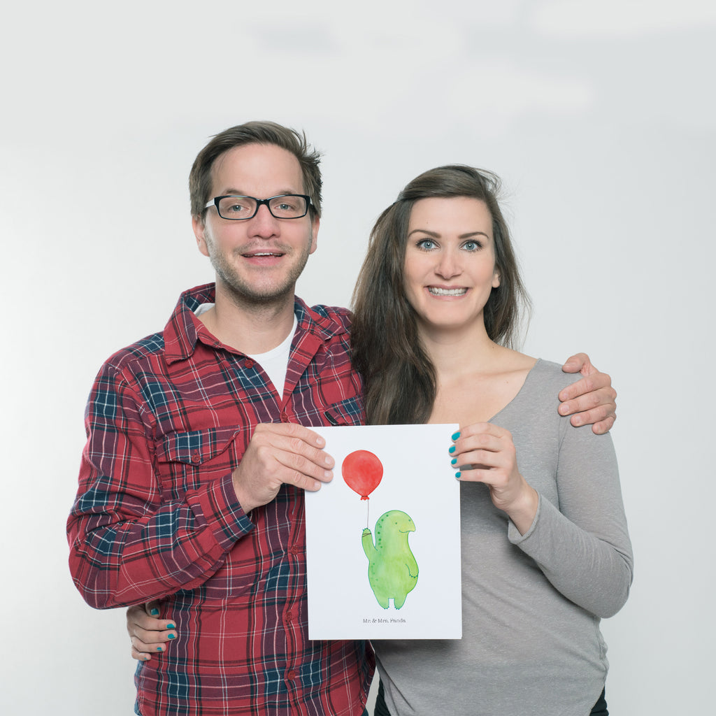 Poster Schildkröte Luftballon Poster, Wandposter, Bild, Wanddeko, Küchenposter, Kinderposter, Wanddeko Bild, Raumdekoration, Wanddekoration, Handgemaltes Poster, Mr. & Mrs. Panda Poster, Designposter, Kunstdruck, Posterdruck, Schildkröte, Schildkröten, Mutausbruch, Motivation, Motivationsspruch