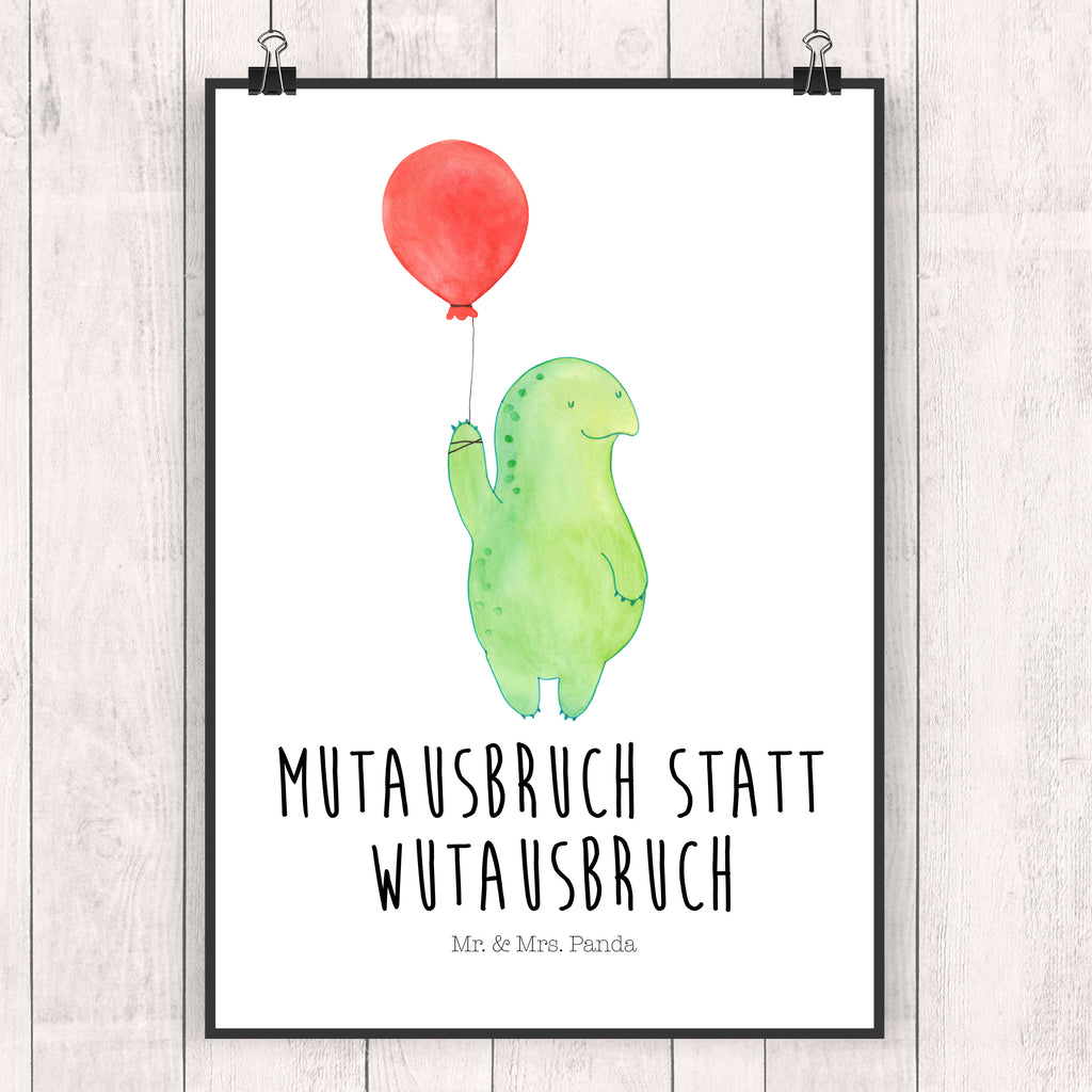 Poster Schildkröte Luftballon Poster, Wandposter, Bild, Wanddeko, Küchenposter, Kinderposter, Wanddeko Bild, Raumdekoration, Wanddekoration, Handgemaltes Poster, Mr. & Mrs. Panda Poster, Designposter, Kunstdruck, Posterdruck, Schildkröte, Schildkröten, Mutausbruch, Motivation, Motivationsspruch