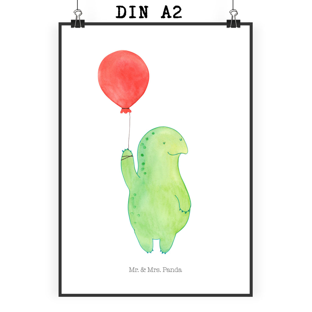 Poster Schildkröte Luftballon Poster, Wandposter, Bild, Wanddeko, Küchenposter, Kinderposter, Wanddeko Bild, Raumdekoration, Wanddekoration, Handgemaltes Poster, Mr. & Mrs. Panda Poster, Designposter, Kunstdruck, Posterdruck, Schildkröte, Schildkröten, Mutausbruch, Motivation, Motivationsspruch