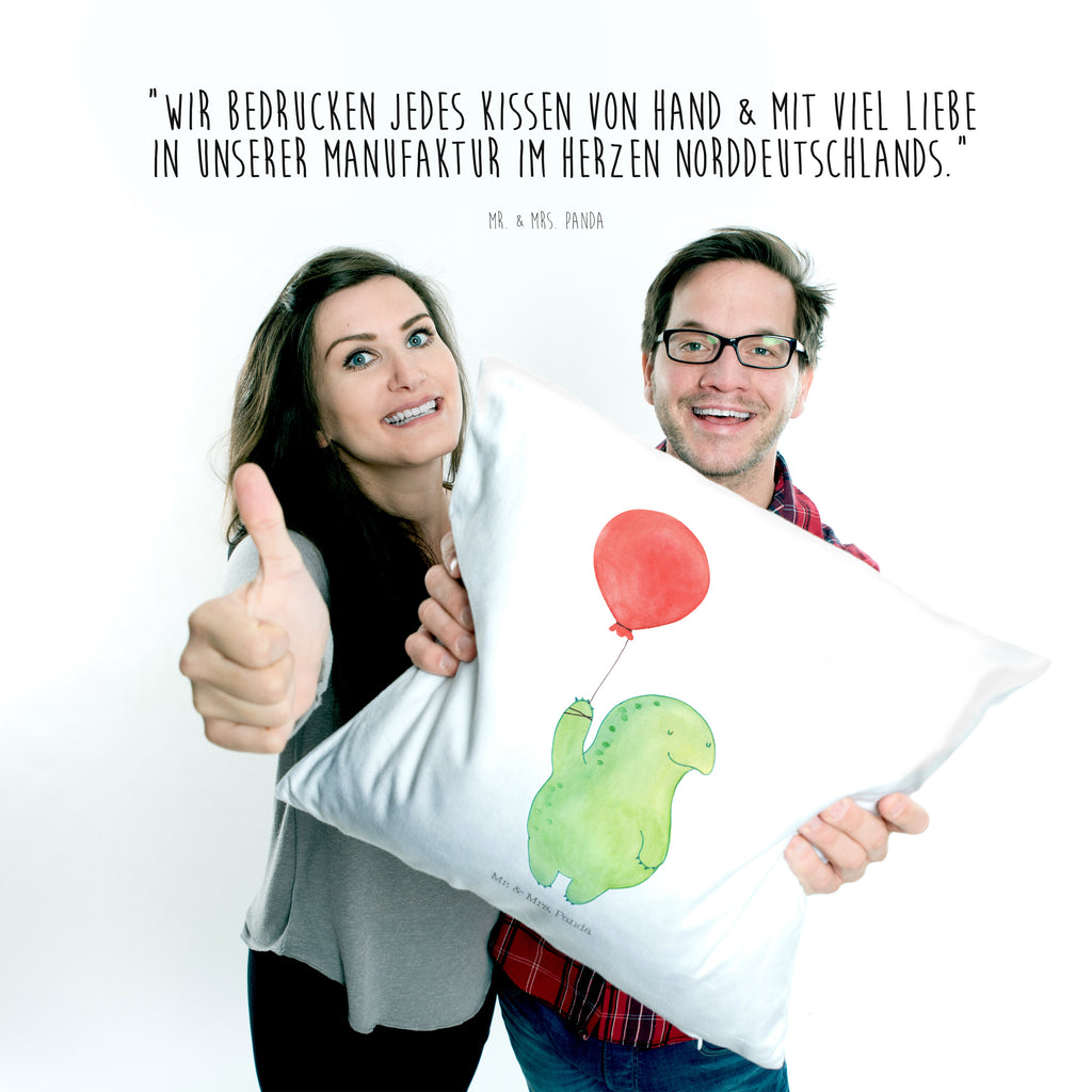 40x40 Kissen Schildkröte Luftballon Kissenhülle, Kopfkissen, Sofakissen, Dekokissen, Motivkissen, Schildkröte, Schildkröten, Mutausbruch, Motivation, Motivationsspruch