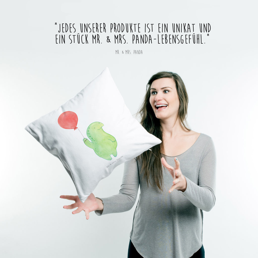 40x40 Kissen Schildkröte Luftballon Kissenhülle, Kopfkissen, Sofakissen, Dekokissen, Motivkissen, Schildkröte, Schildkröten, Mutausbruch, Motivation, Motivationsspruch