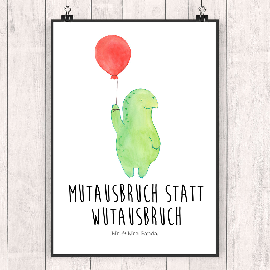 Poster Schildkröte Luftballon Poster, Wandposter, Bild, Wanddeko, Küchenposter, Kinderposter, Wanddeko Bild, Raumdekoration, Wanddekoration, Handgemaltes Poster, Mr. & Mrs. Panda Poster, Designposter, Kunstdruck, Posterdruck, Schildkröte, Schildkröten, Mutausbruch, Motivation, Motivationsspruch