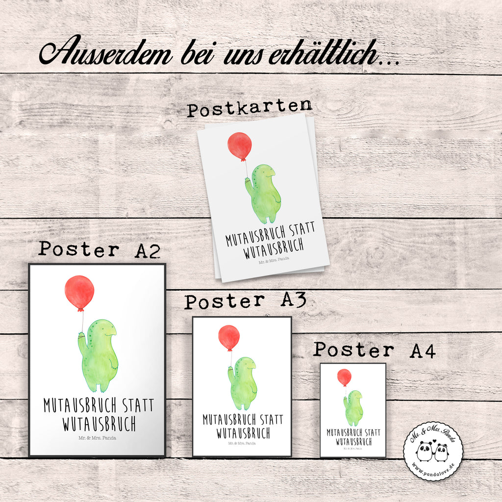 Poster Schildkröte Luftballon Poster, Wandposter, Bild, Wanddeko, Küchenposter, Kinderposter, Wanddeko Bild, Raumdekoration, Wanddekoration, Handgemaltes Poster, Mr. & Mrs. Panda Poster, Designposter, Kunstdruck, Posterdruck, Schildkröte, Schildkröten, Mutausbruch, Motivation, Motivationsspruch