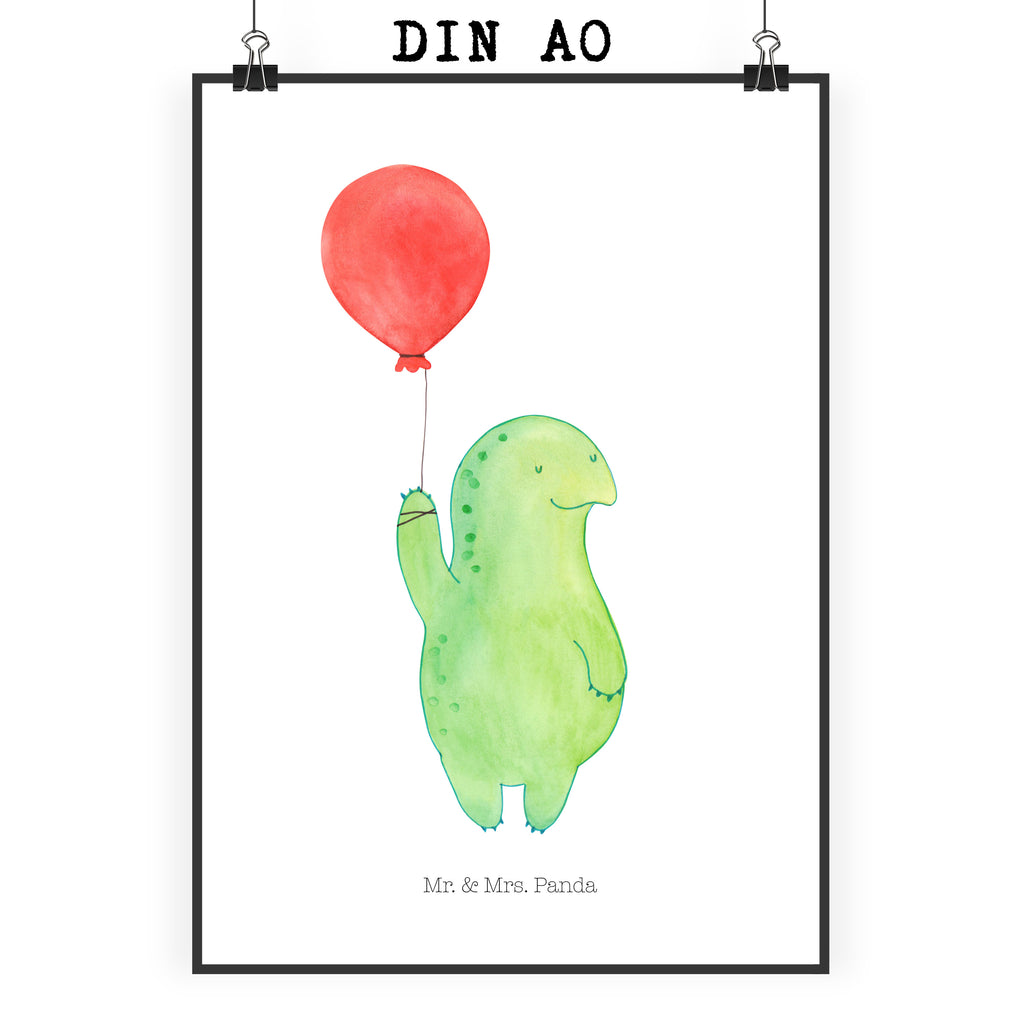 Poster Schildkröte Luftballon Poster, Wandposter, Bild, Wanddeko, Küchenposter, Kinderposter, Wanddeko Bild, Raumdekoration, Wanddekoration, Handgemaltes Poster, Mr. & Mrs. Panda Poster, Designposter, Kunstdruck, Posterdruck, Schildkröte, Schildkröten, Mutausbruch, Motivation, Motivationsspruch