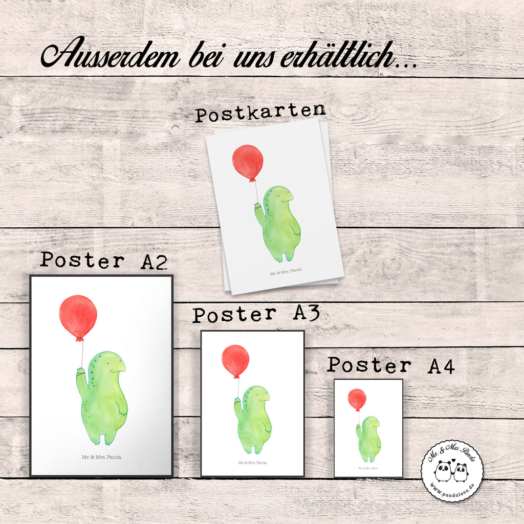 Poster Schildkröte Luftballon Poster, Wandposter, Bild, Wanddeko, Küchenposter, Kinderposter, Wanddeko Bild, Raumdekoration, Wanddekoration, Handgemaltes Poster, Mr. & Mrs. Panda Poster, Designposter, Kunstdruck, Posterdruck, Schildkröte, Schildkröten, Mutausbruch, Motivation, Motivationsspruch