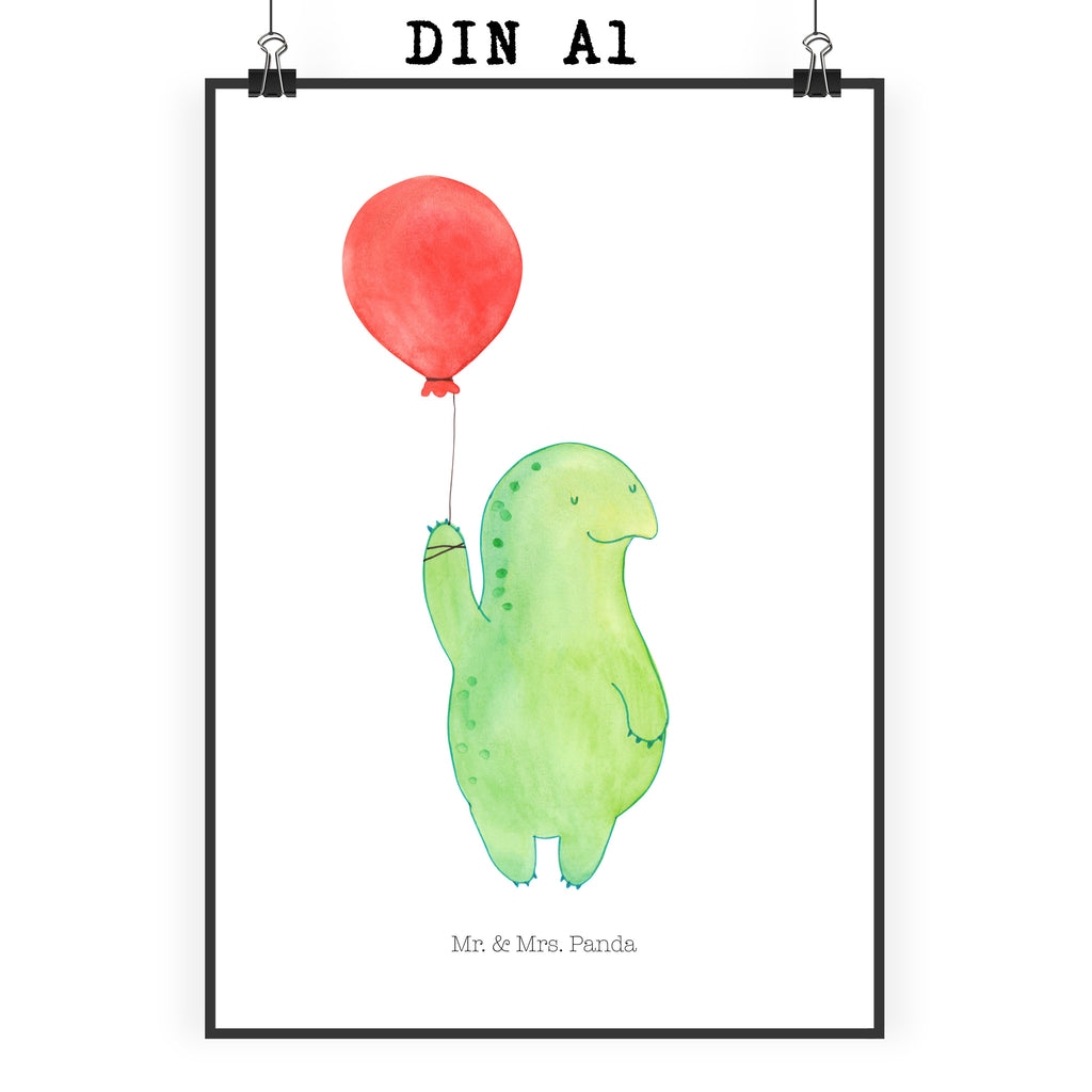 Poster Schildkröte Luftballon Poster, Wandposter, Bild, Wanddeko, Küchenposter, Kinderposter, Wanddeko Bild, Raumdekoration, Wanddekoration, Handgemaltes Poster, Mr. & Mrs. Panda Poster, Designposter, Kunstdruck, Posterdruck, Schildkröte, Schildkröten, Mutausbruch, Motivation, Motivationsspruch
